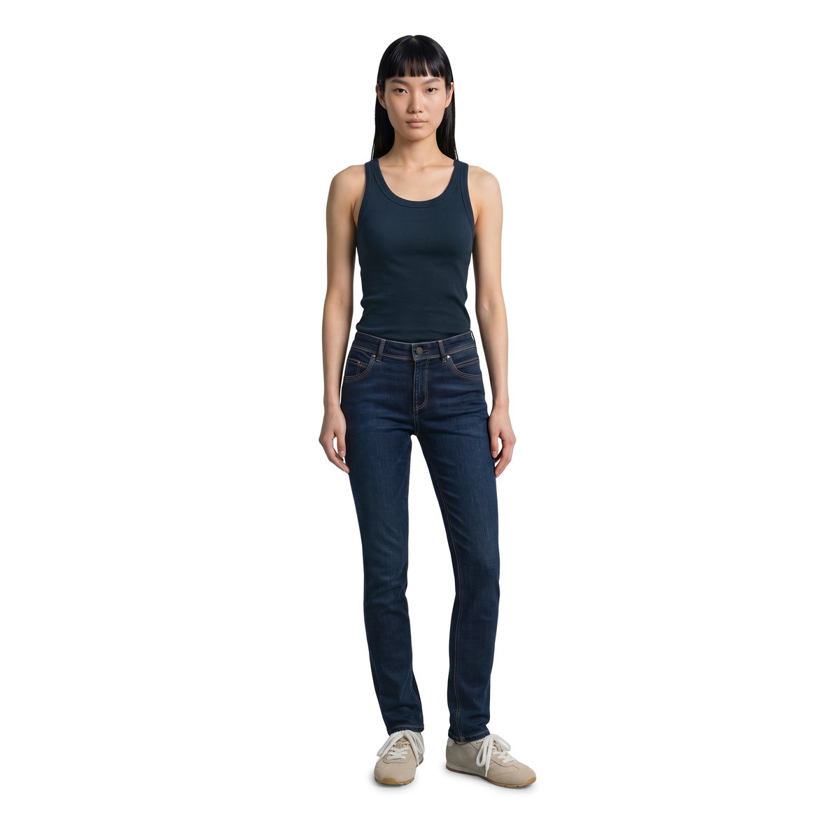 Jeans modèle Alva slim en coton biologique mélangé bleu, MARC O’POLO DENIM