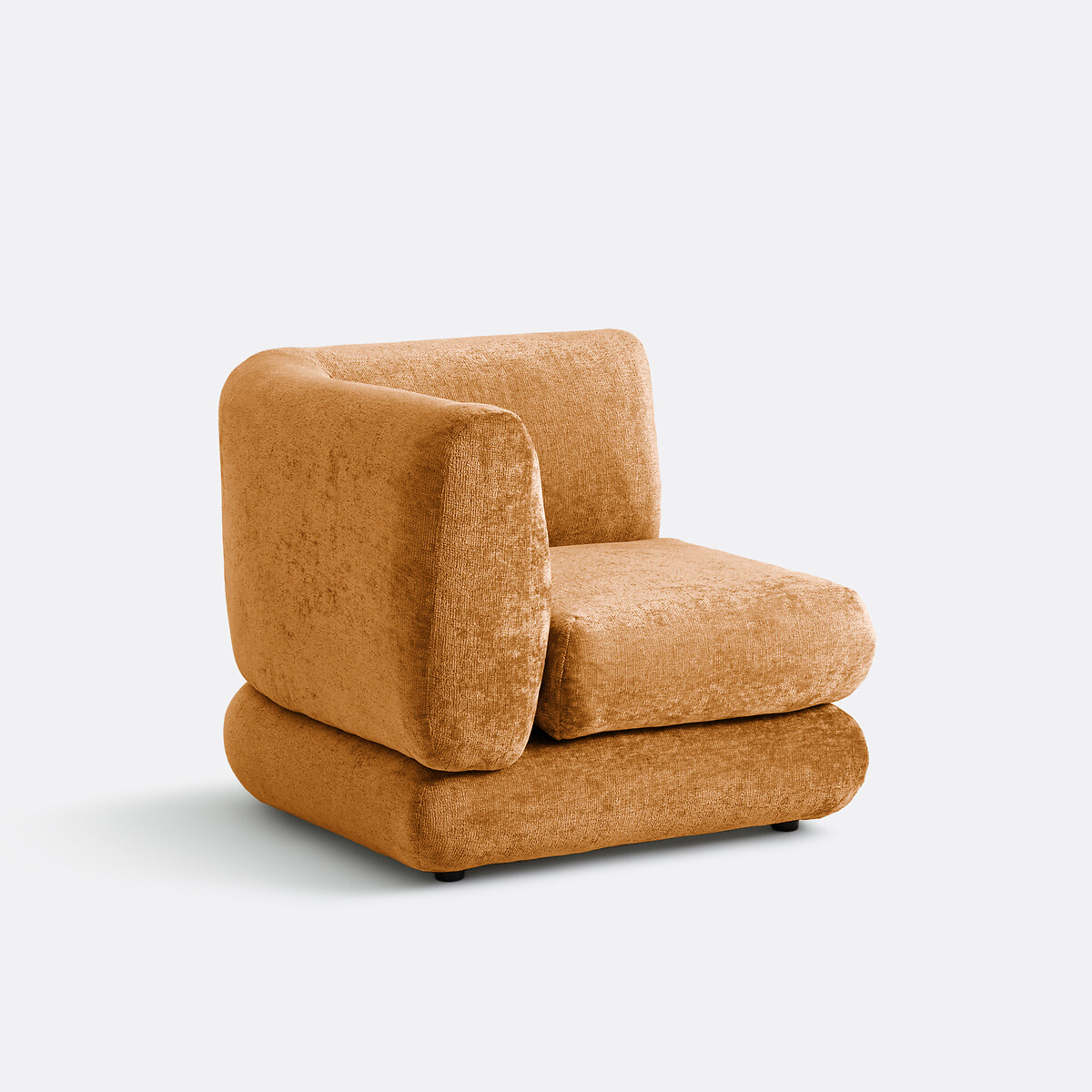 Sofá esquinero modular, terciopelo grueso, HOOVER arcilla, LA REDOUTE INTERIEURS