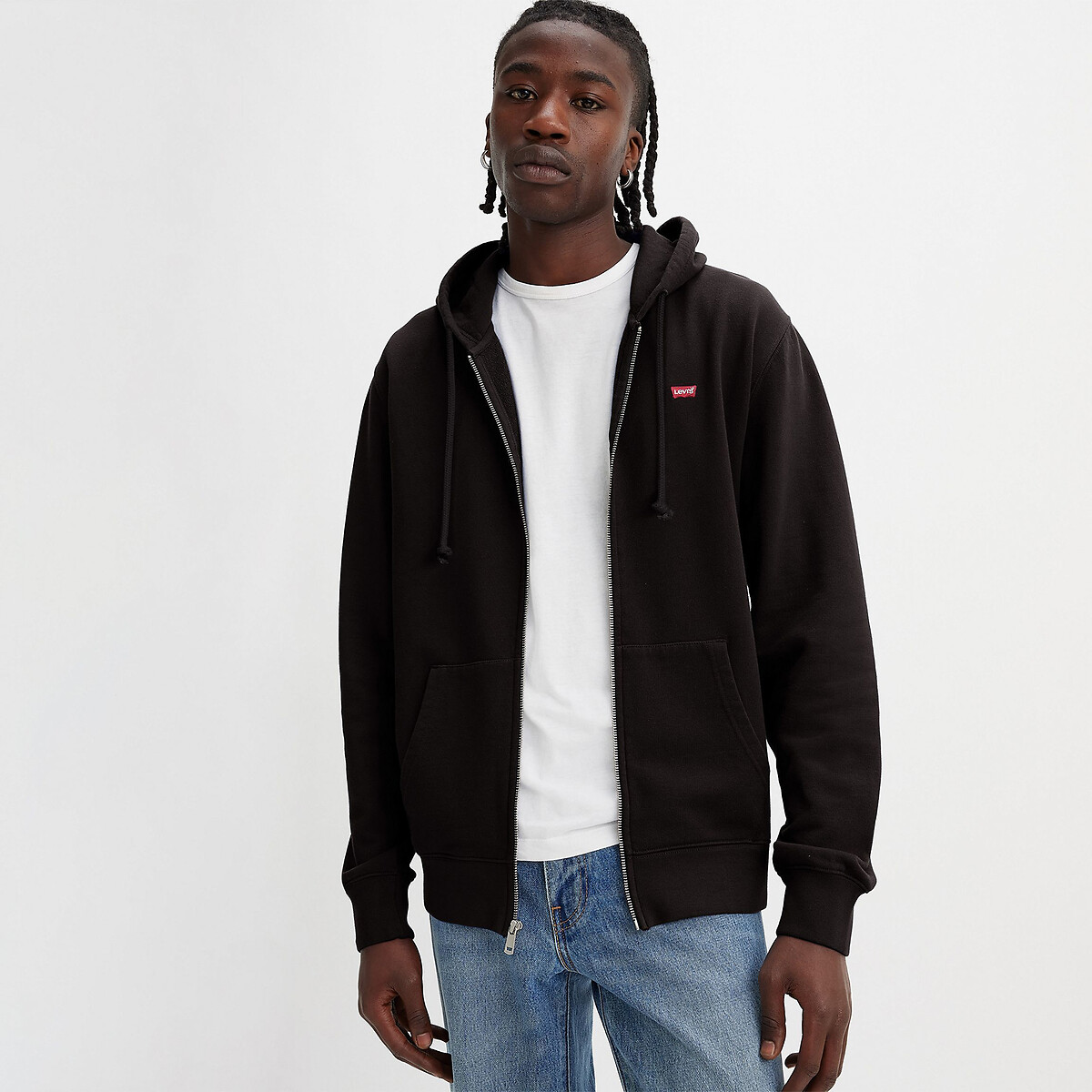 Sudadera con capucha y cremallera, cuello redondo negro, LEVI'S