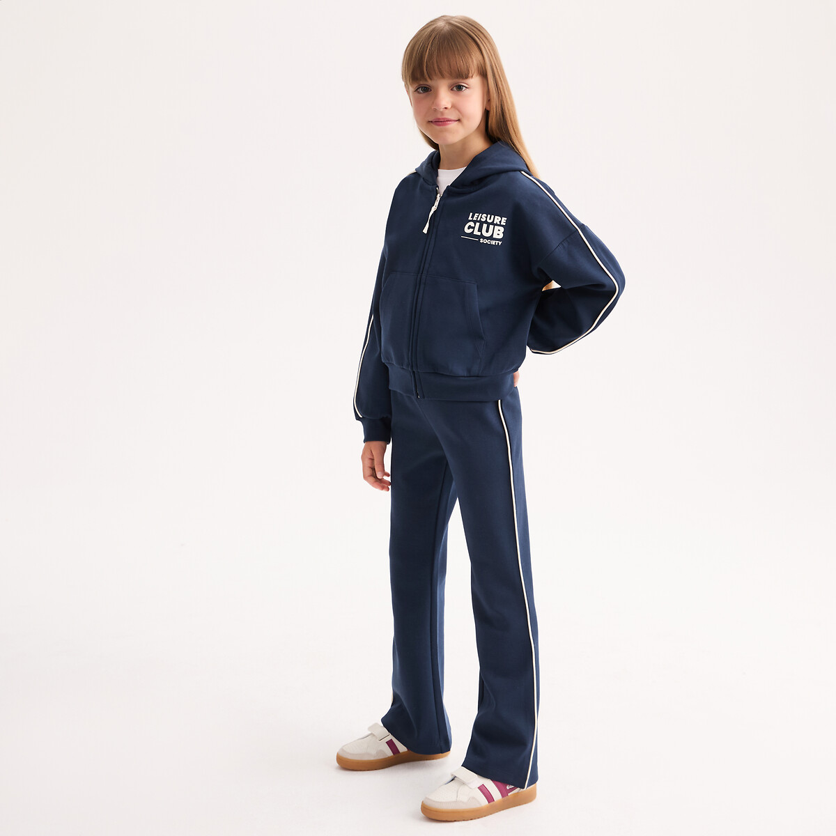 Zip-Up Hoodie and Joggers Outfit navy blue, LA REDOUTE COLLECTIONS