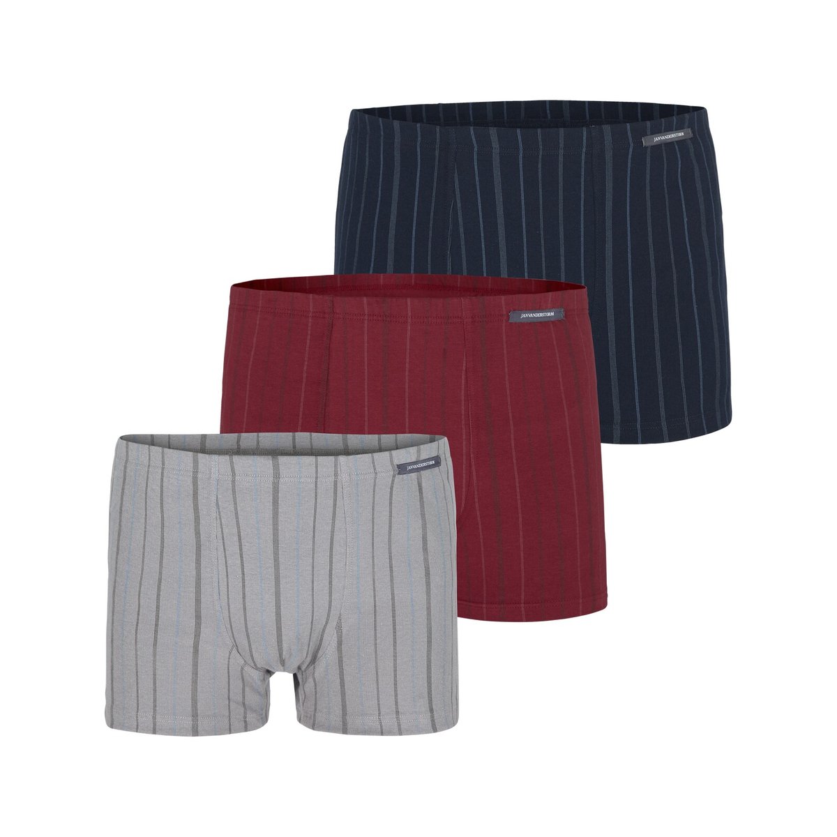 Lot de 3 boxers LEONELL marine gris rouge, JAN VANDERSTORM