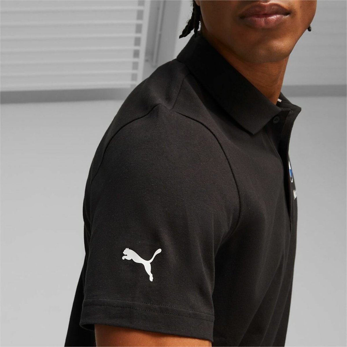 Kurzärmeliges BMW-Poloshirt schwarz, PUMA