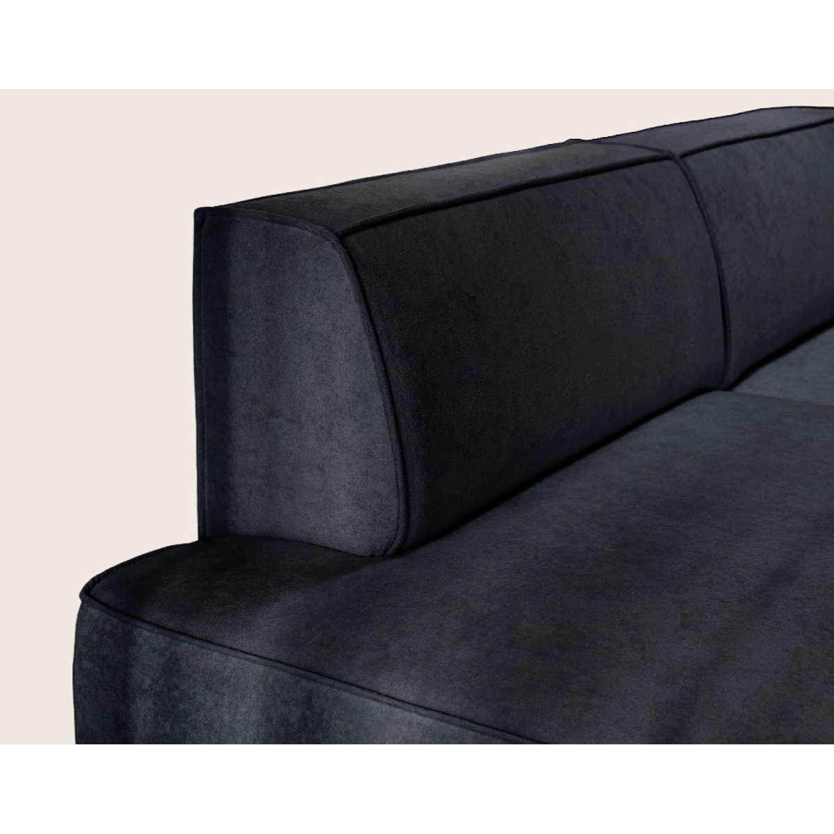 Canapé d'Angle Convertible en Velours 4 places - LISETTE noir, BEST MOBILIER