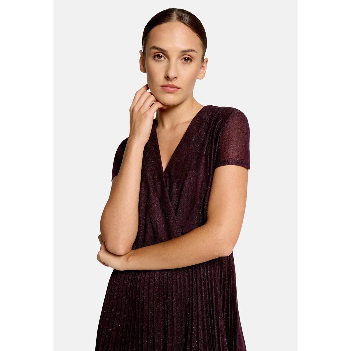 Robe de cocktail à plis purple/purple, VERA MONT
