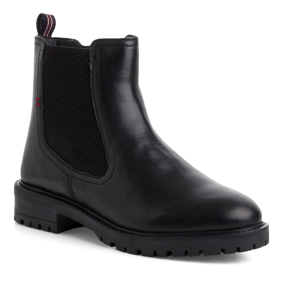 Bottine Chelsea en cuir noir, S.OLIVER