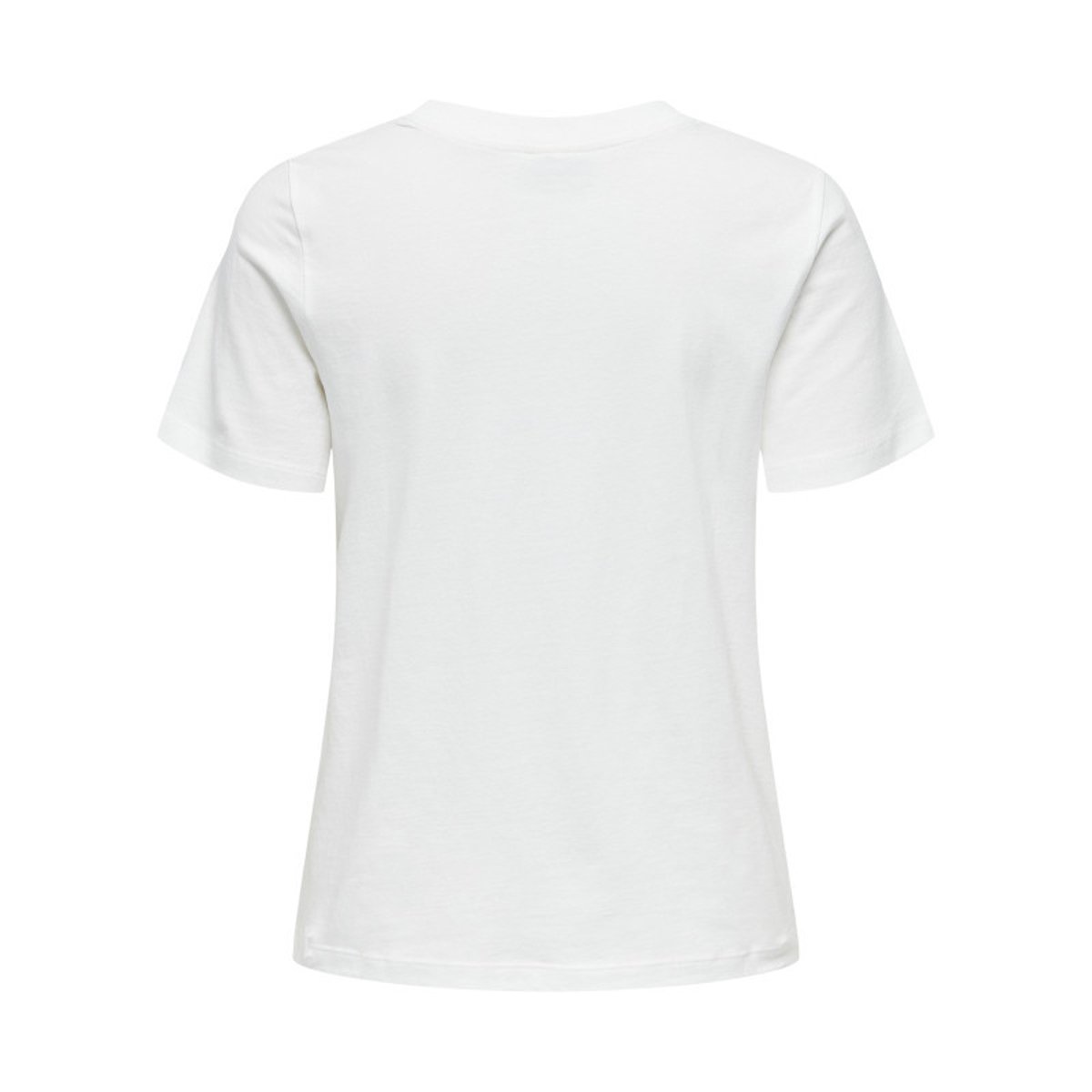 T-shirt en coton blanc uni avec une coupe droite et un col rond blanc, JDY