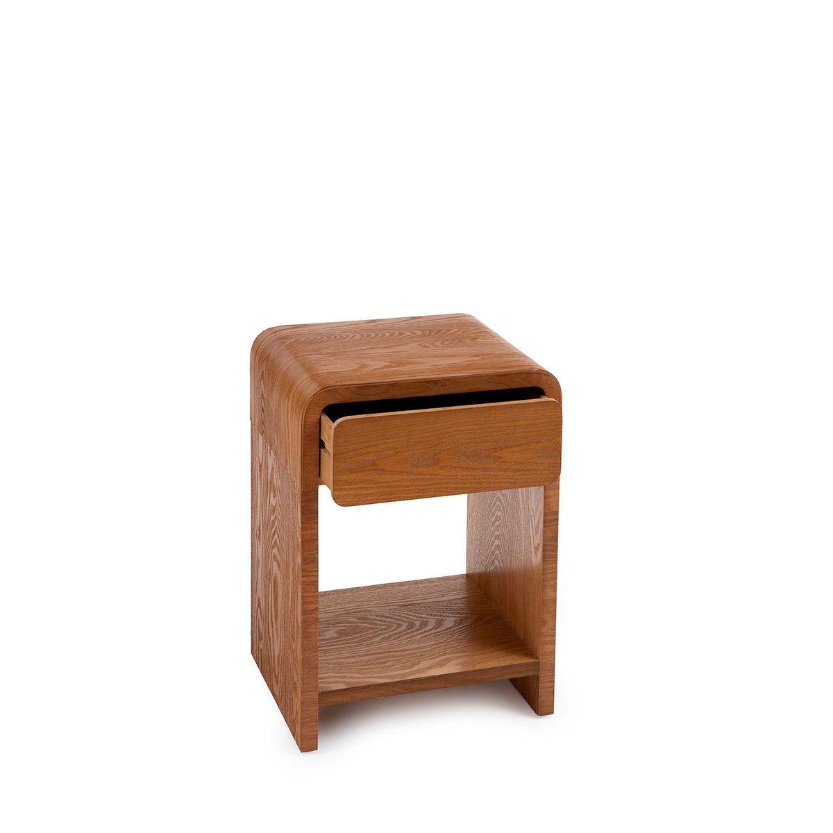 Table de nuit 1 tiroir 1 niche - Bois foncé - BORGO marron, MAISON AUBERTIN