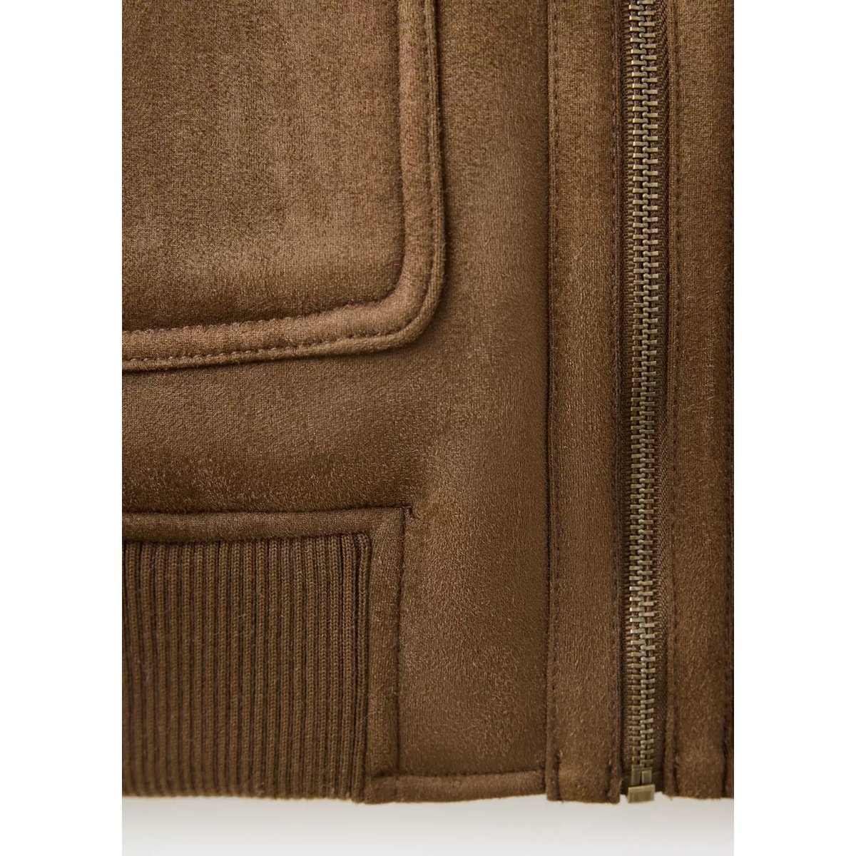 Veste imitation daim et mouton retourné tabac, MANGO MAN