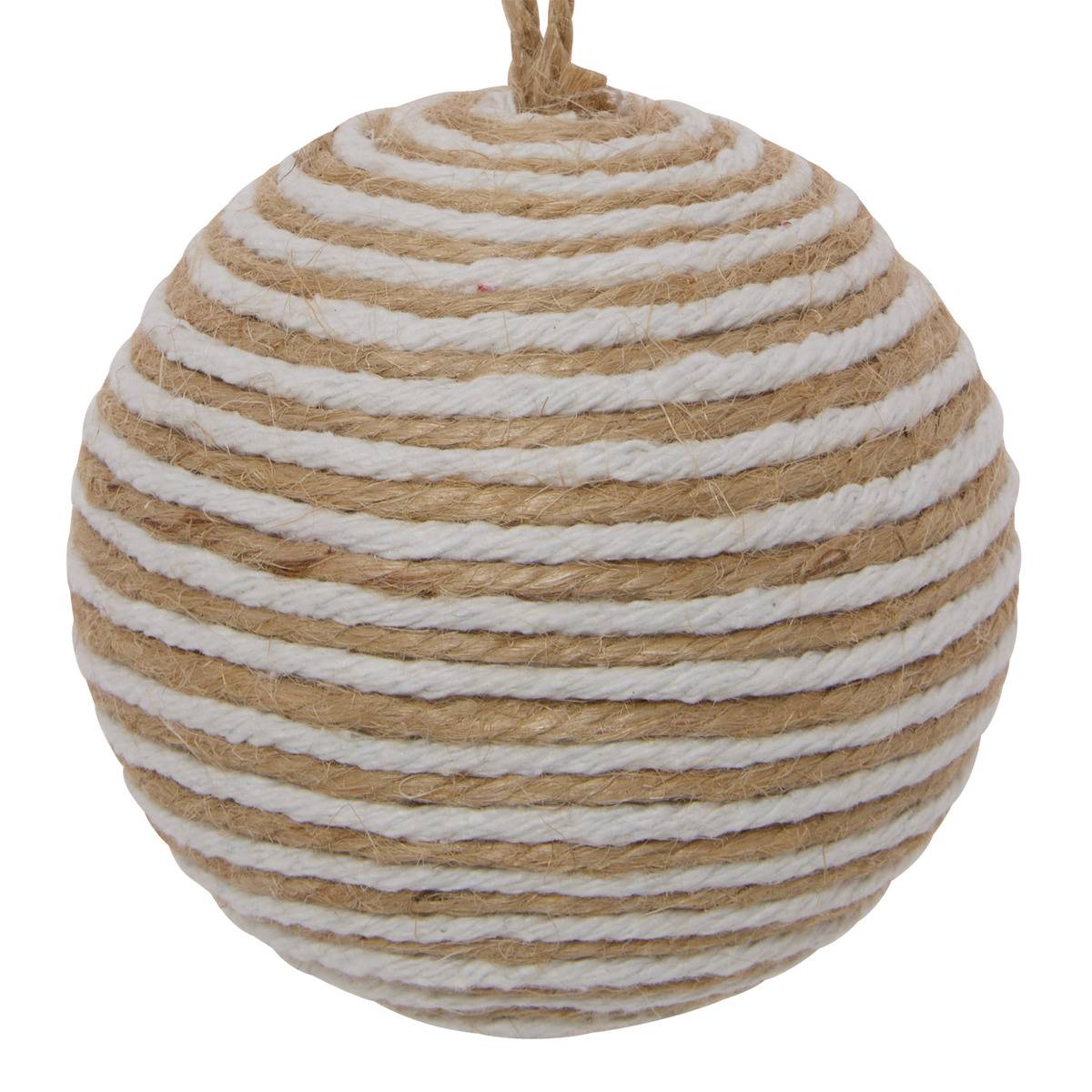 Boule de Noël fils de jute naturel D. 80 mm modèle a, FEERIC LIGHTS & CHRISTMAS