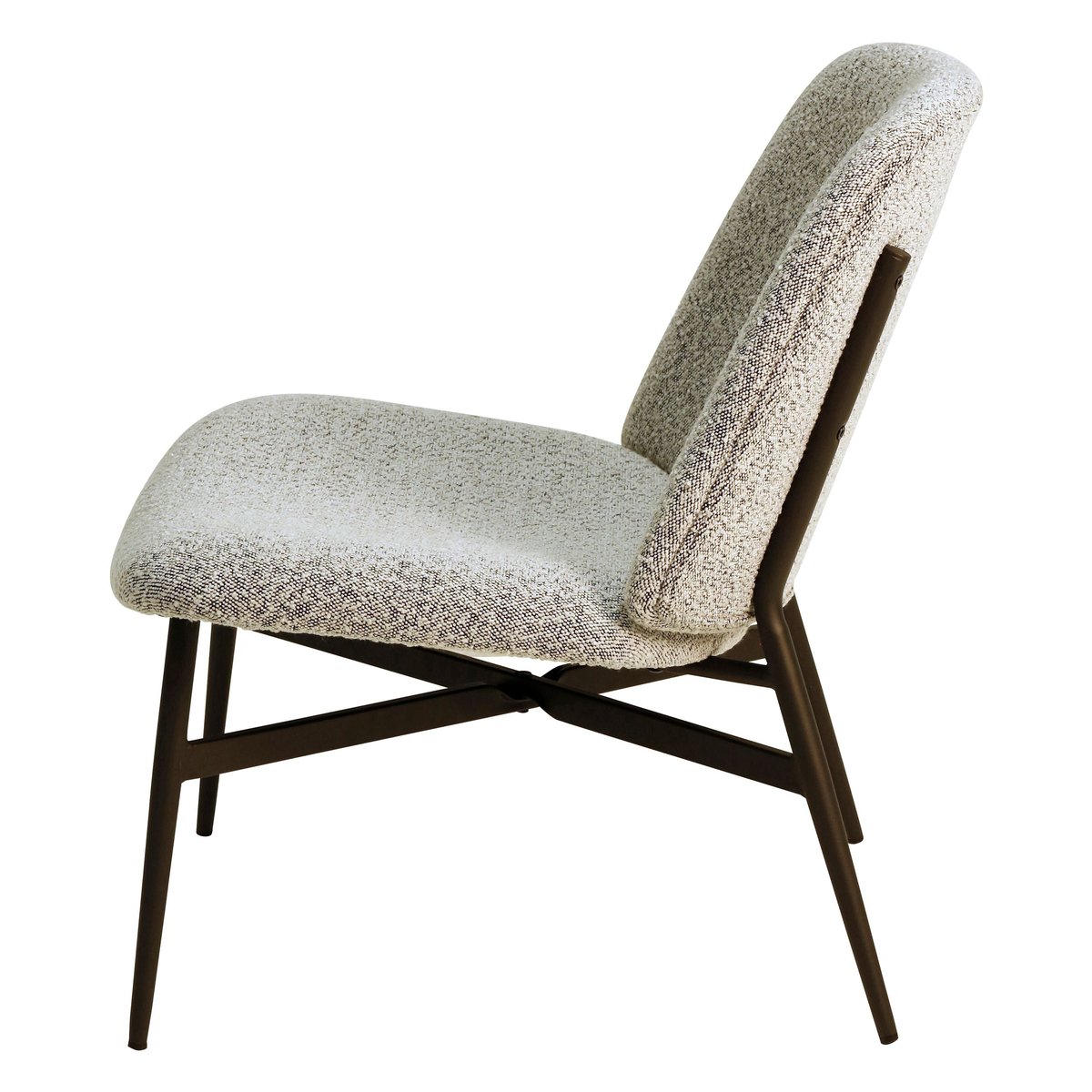 Fauteuil effet laine bouclette grise gris clair, ZAGO
