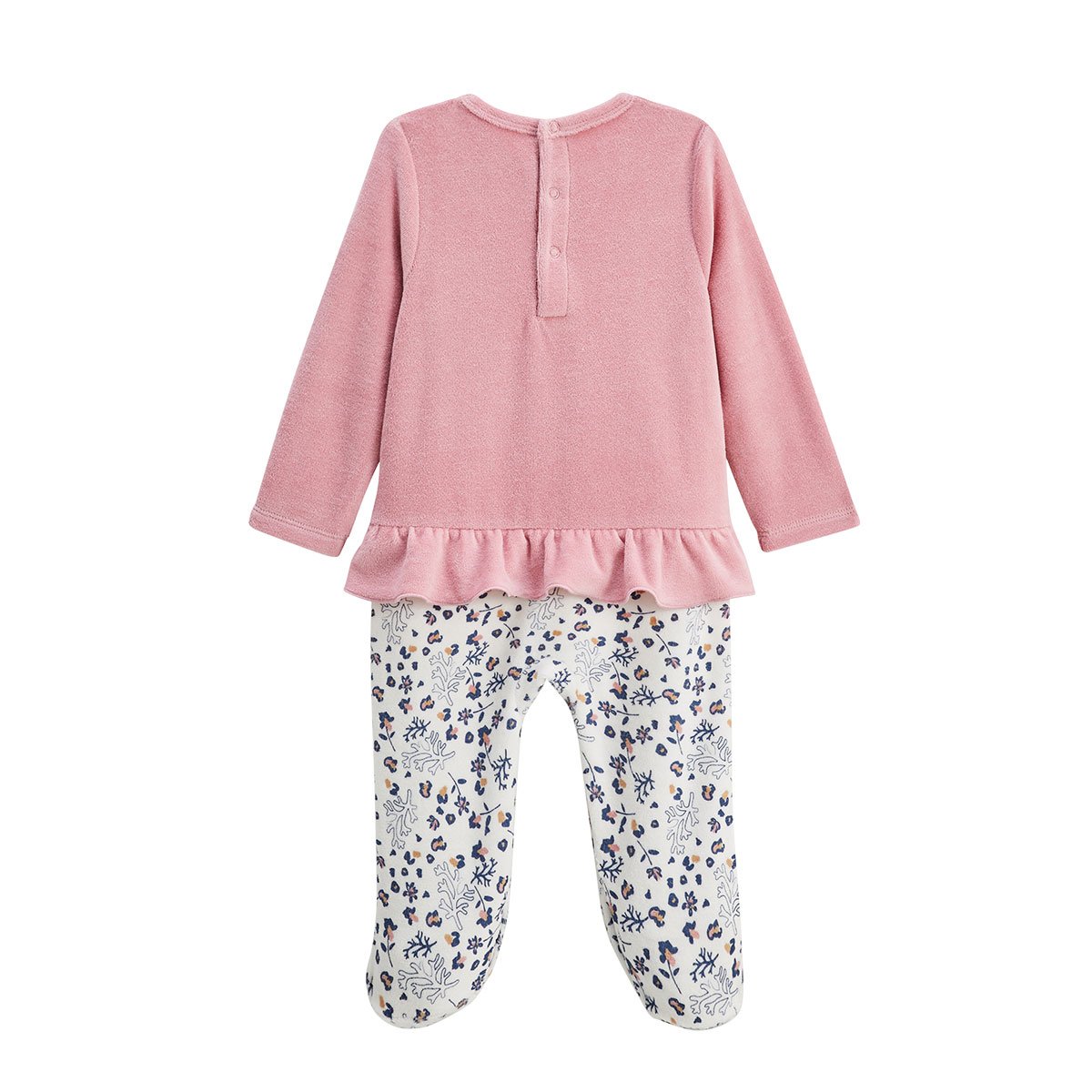 Pyjama bébé en velours Céleste rose, PETIT BEGUIN