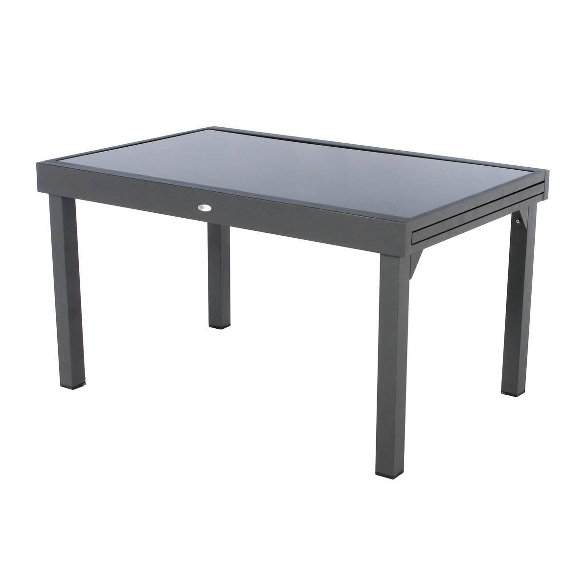 Table de jardin extensible 10 places PIAZZA gris graphite, HESPERIDE