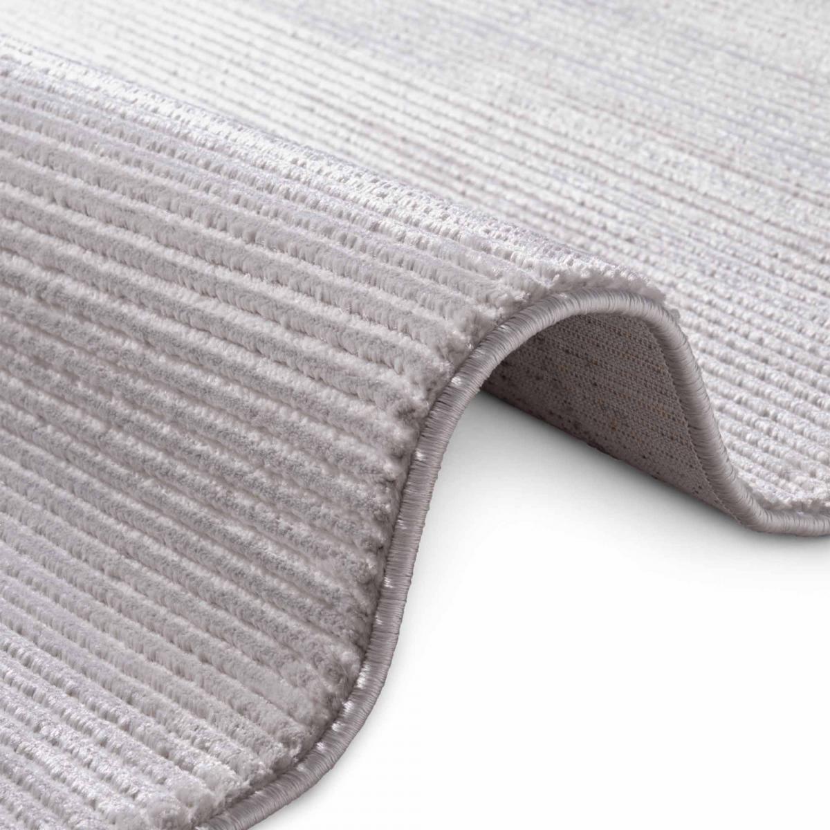 Tapis salon faux uni, poils ras, design épuré, DOLOMITE, confort gris, UN AMOUR DE TAPIS