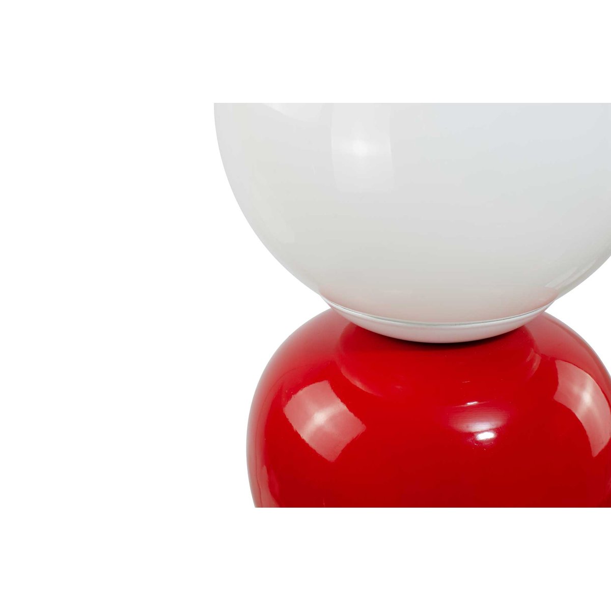 Lampe à poser colorée en métal et verre opalin - PETITE DAME rouge, C-CREATION