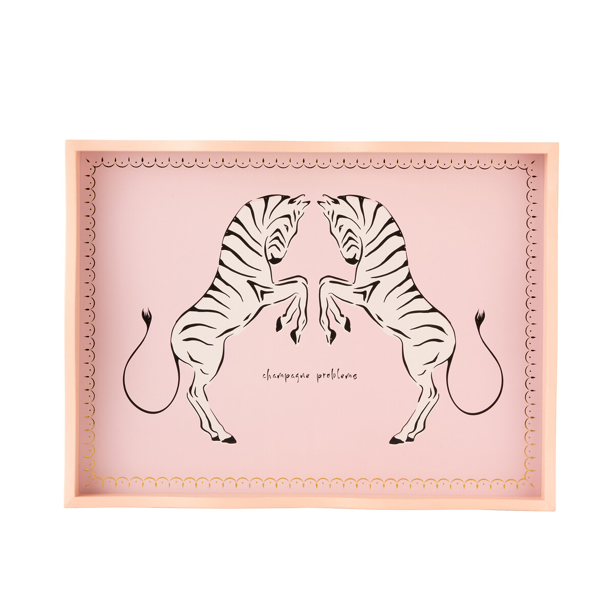 Zebra Rectangular Serving Tray pink, YVONNE ELLEN