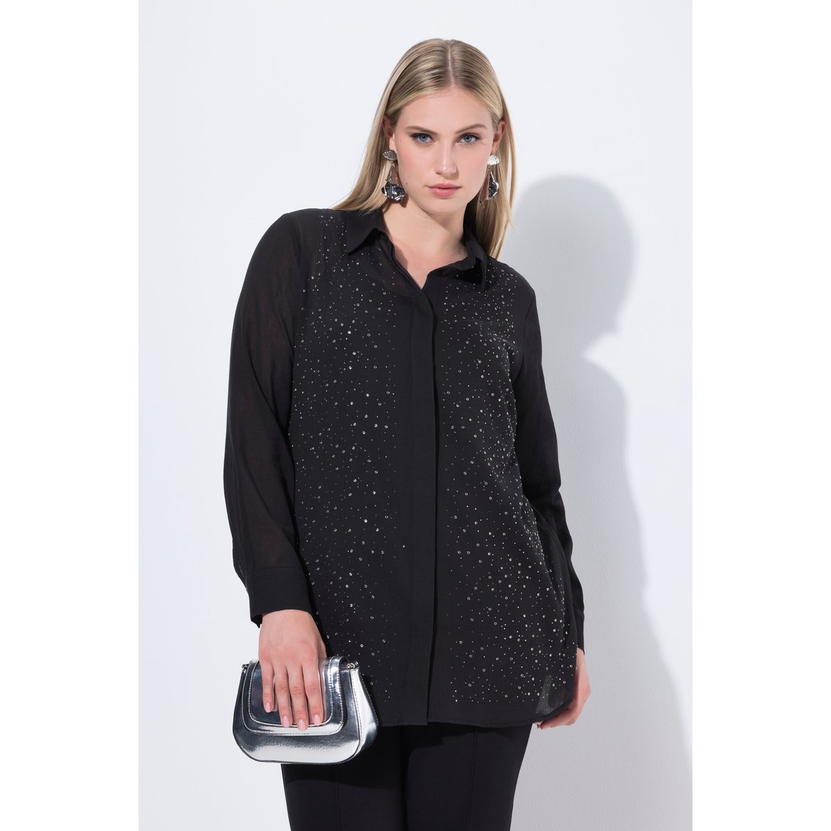 Blouse à strass noir, ULLA POPKEN