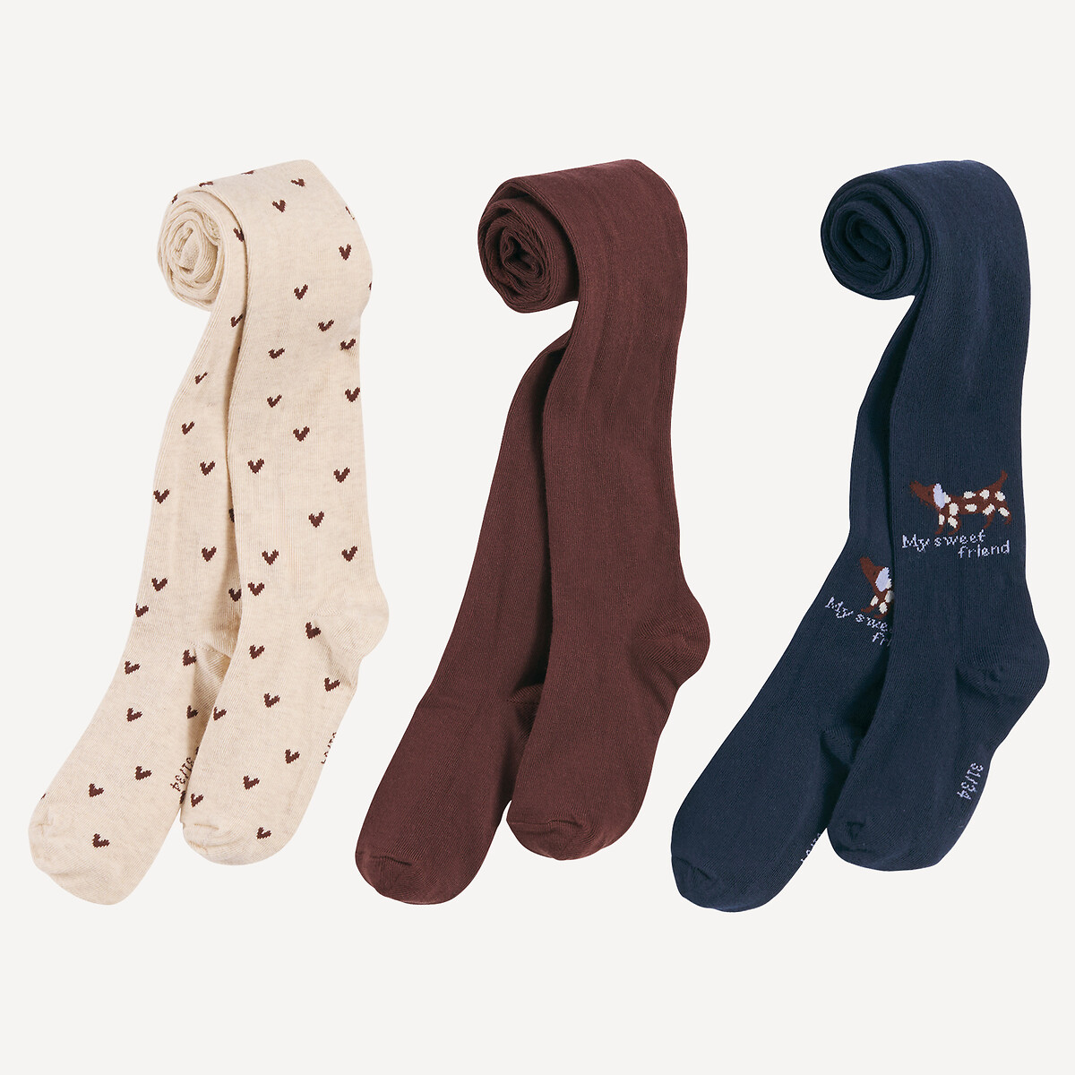 Pack of 3 Tights assorted, LA REDOUTE COLLECTIONS