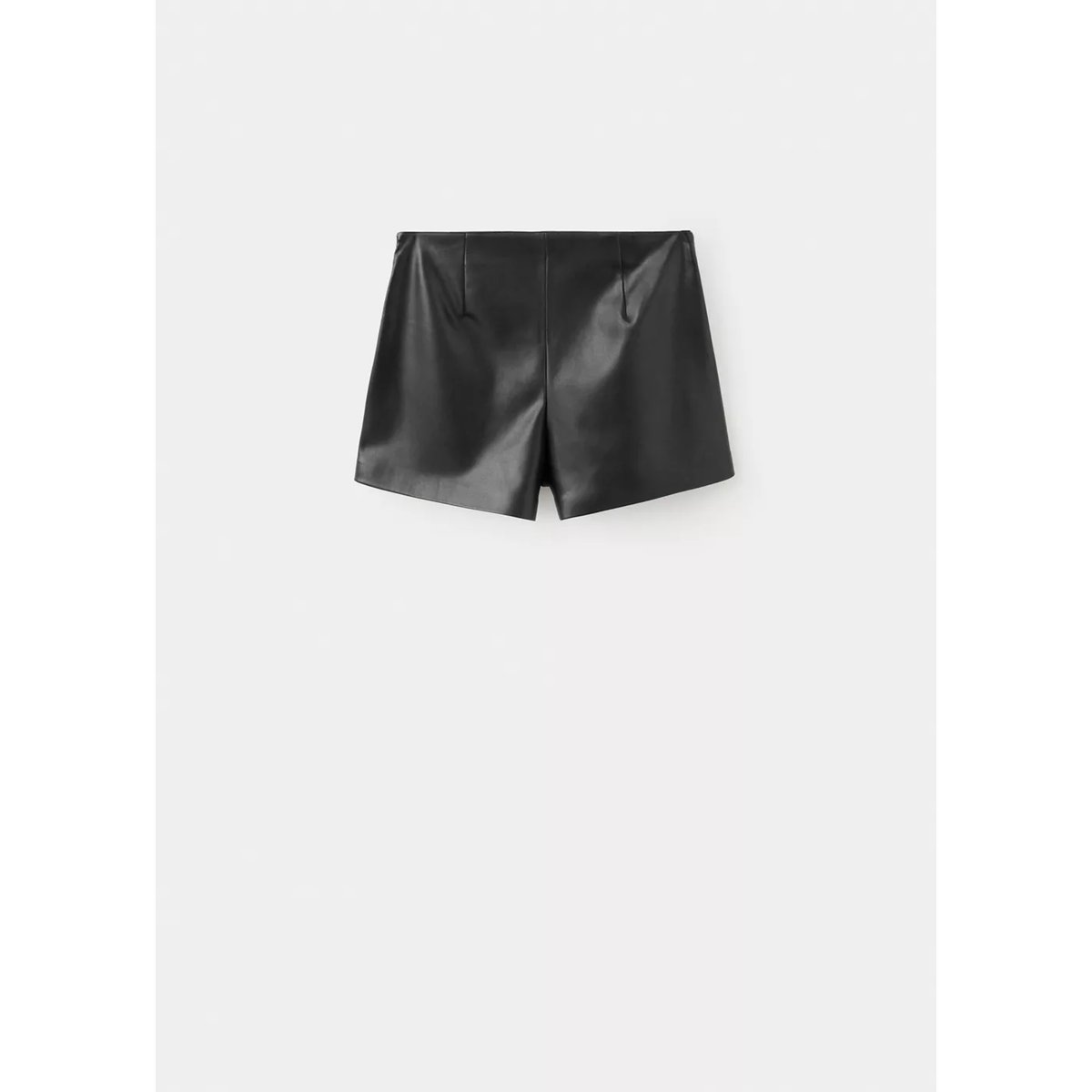 Jupe short cuir synthétique noir, MANGO