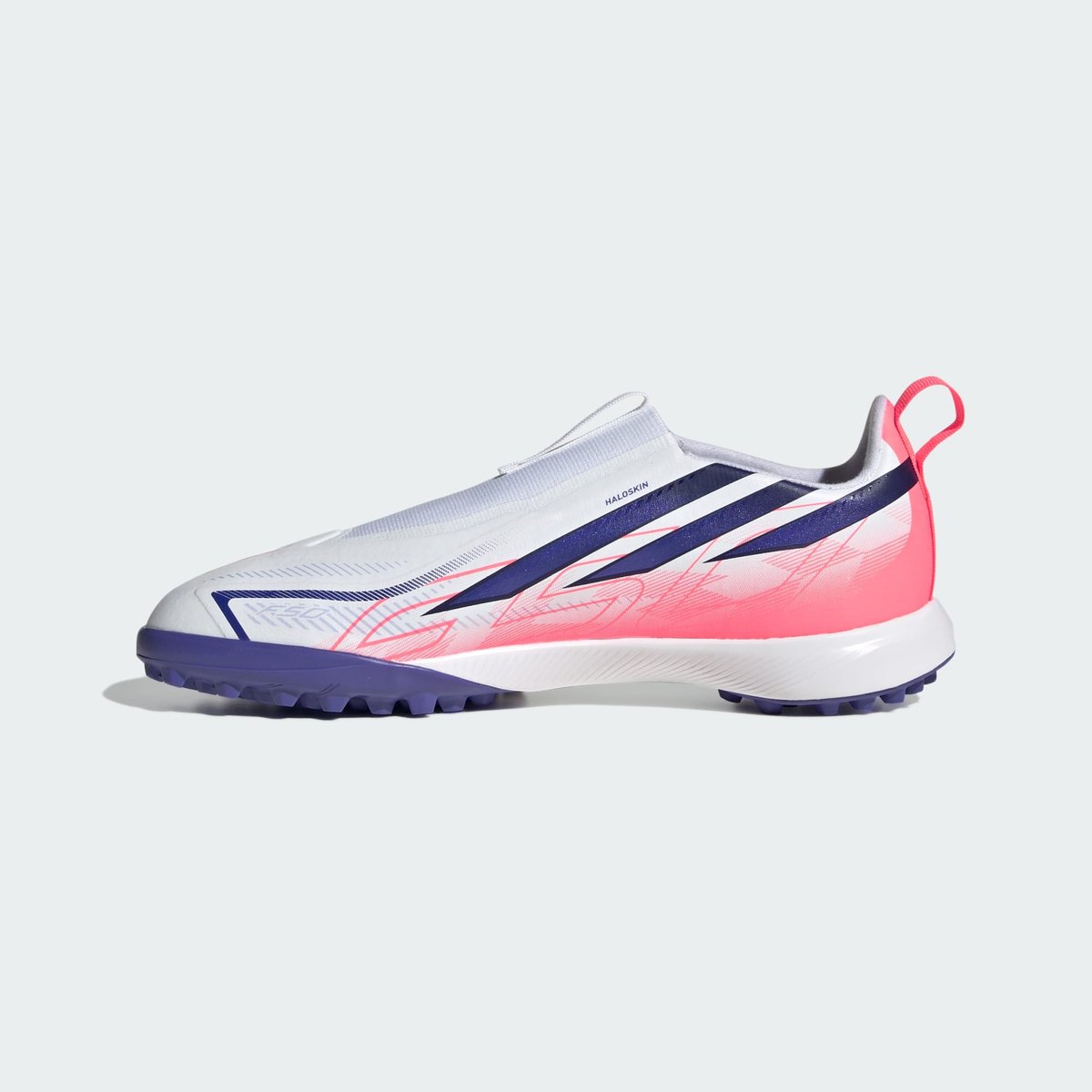 Chaussure De Football Sans Lacets F50 Hyperfast League Turf Enfants Chaussure De Football Sans Lacets F50 Hyperfast League Turf Enfants cloud white / solar purple / solar turbo, adidas Performance
