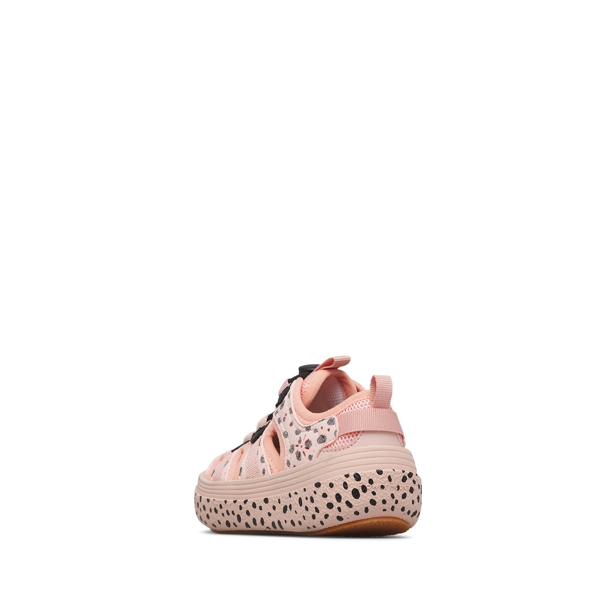 Sandales semi-ouvertes en simili cuir et tissu CHOMEI JUNIOR. rose poudré-noir, NATURINO