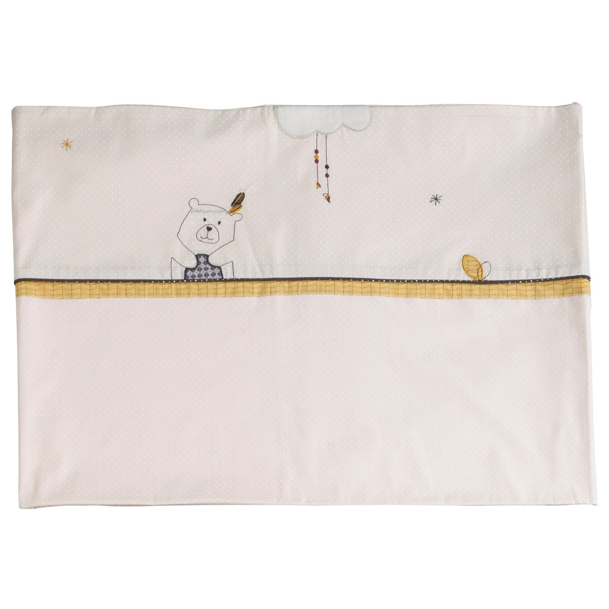 Parure de Lit et taie en coton beige, SAUTHON