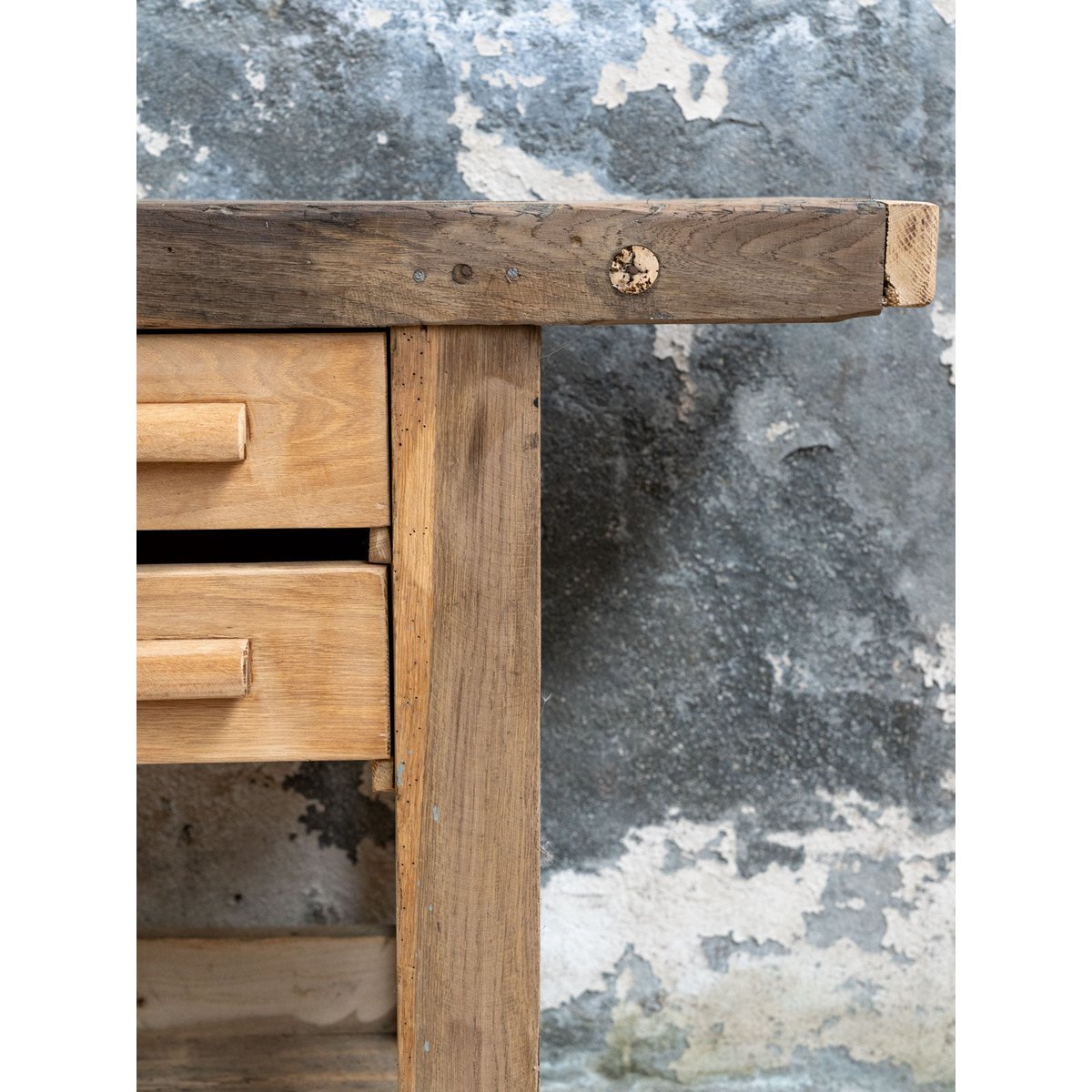 Petit établi en bois avec tiroirs Fernand N°461 - Bon état bois clair, DEBONGOUT