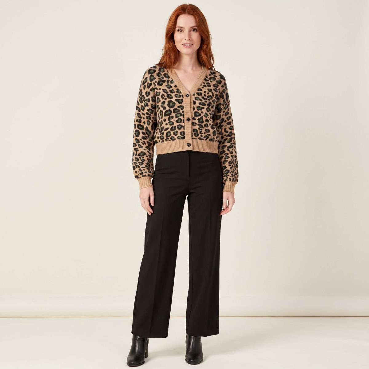 Cardigan léopard ajustée marron, FREEMAN T. PORTER