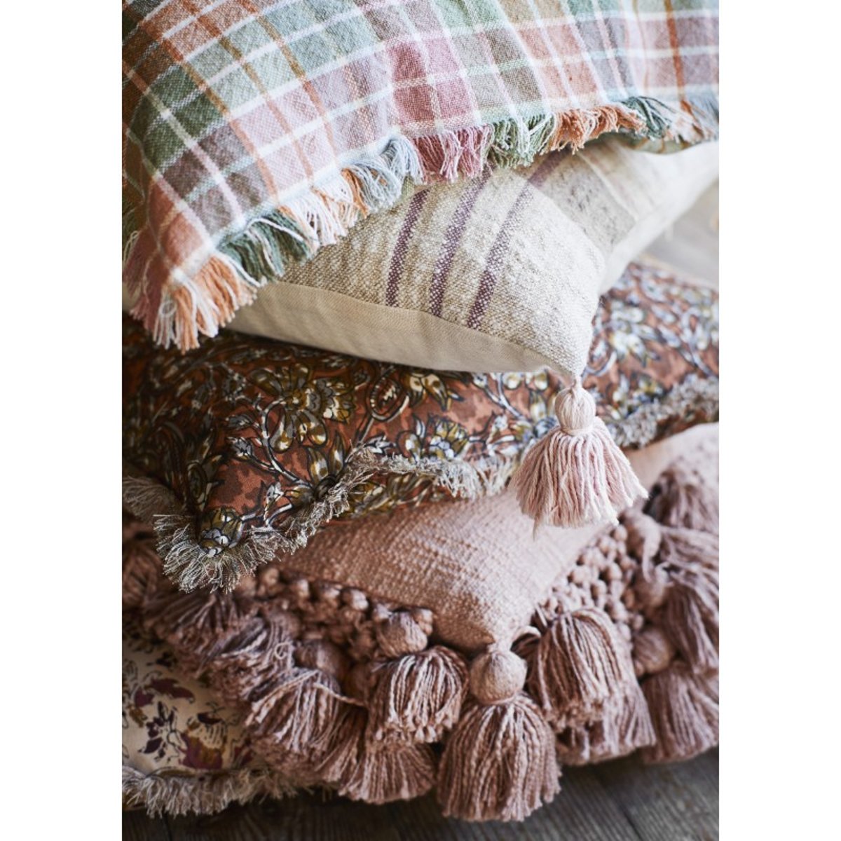 Housse de coussin coton beige, MADAM STOLTZ
