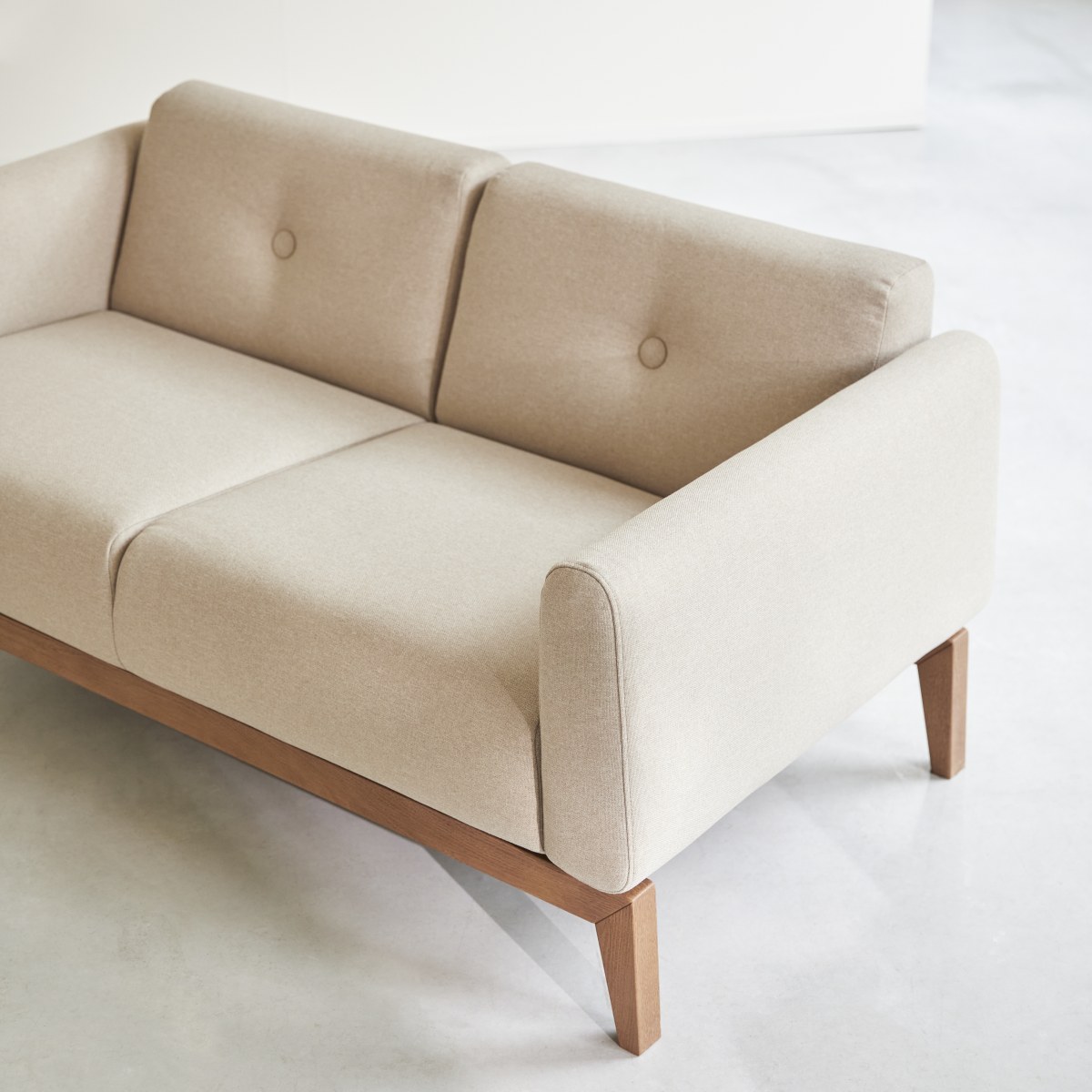 Canapé droit en Tissu massif, BJORN beige, TIKAMOON