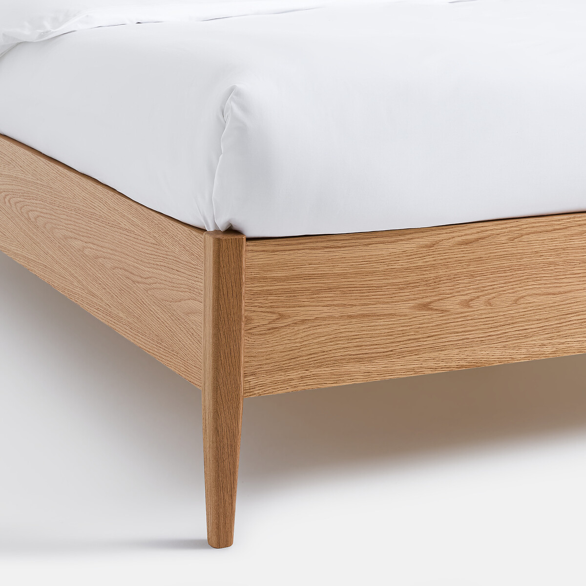 Bett ANDI mit Lattenrost, aus massiver Eiche und Eichenfurnier eiche, LA REDOUTE INTERIEURS