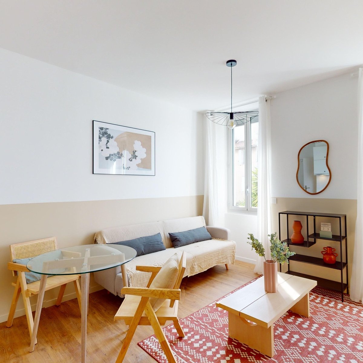 Fauteuil de table, bois et cannage, MADEIRA bois naturel, NORDLYS