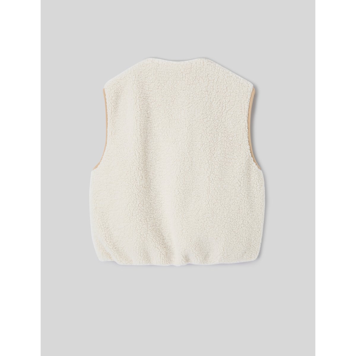 Gilet réversible sans manches sherpa brown, BZB