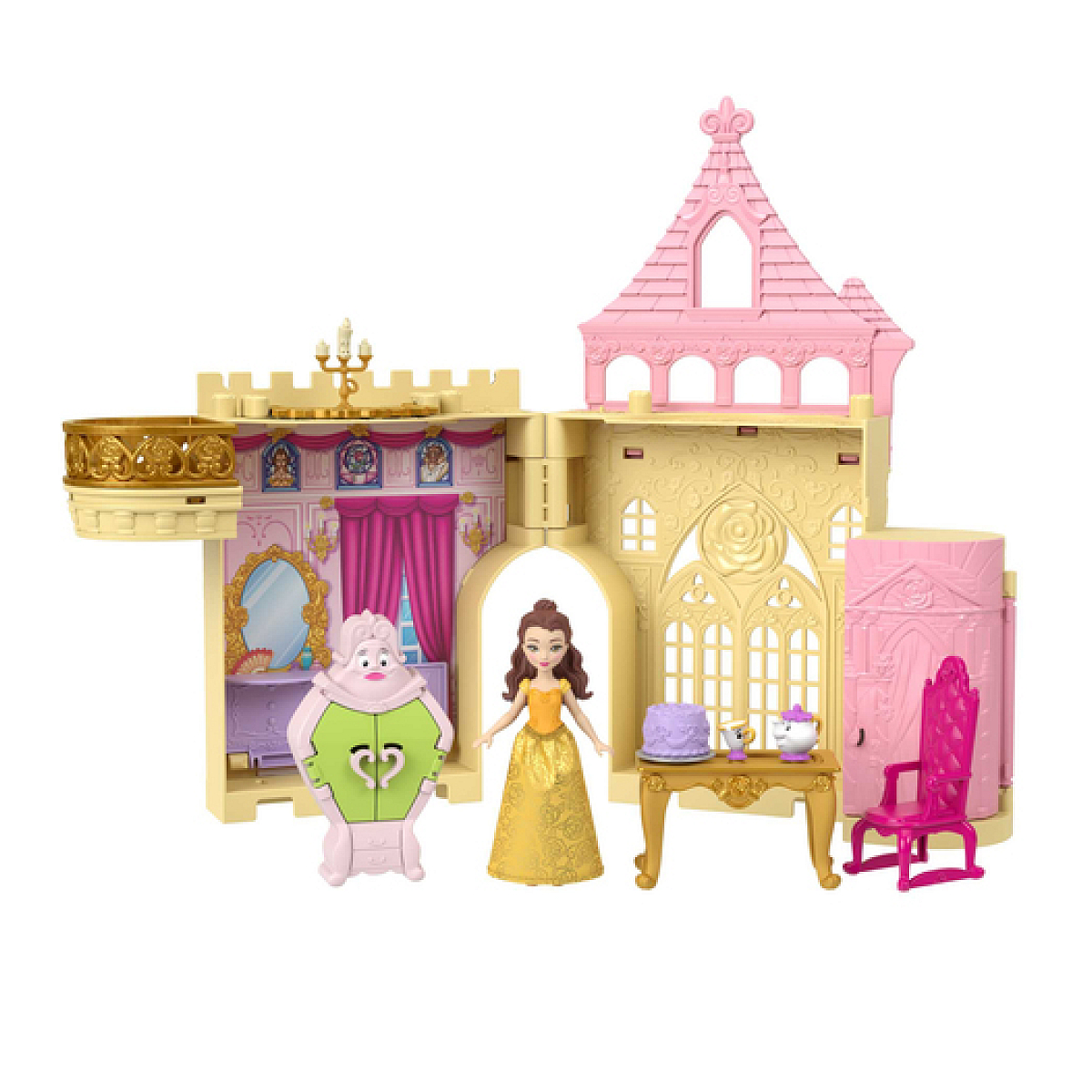 Coffret Le Chateau de Belle mini princesse couleur unique, MATTEL