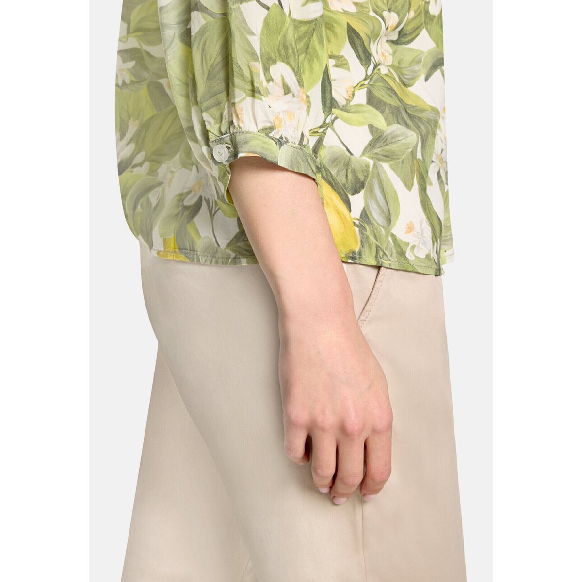 Blouse casual à patte de boutonnage cream/green, CARTOON