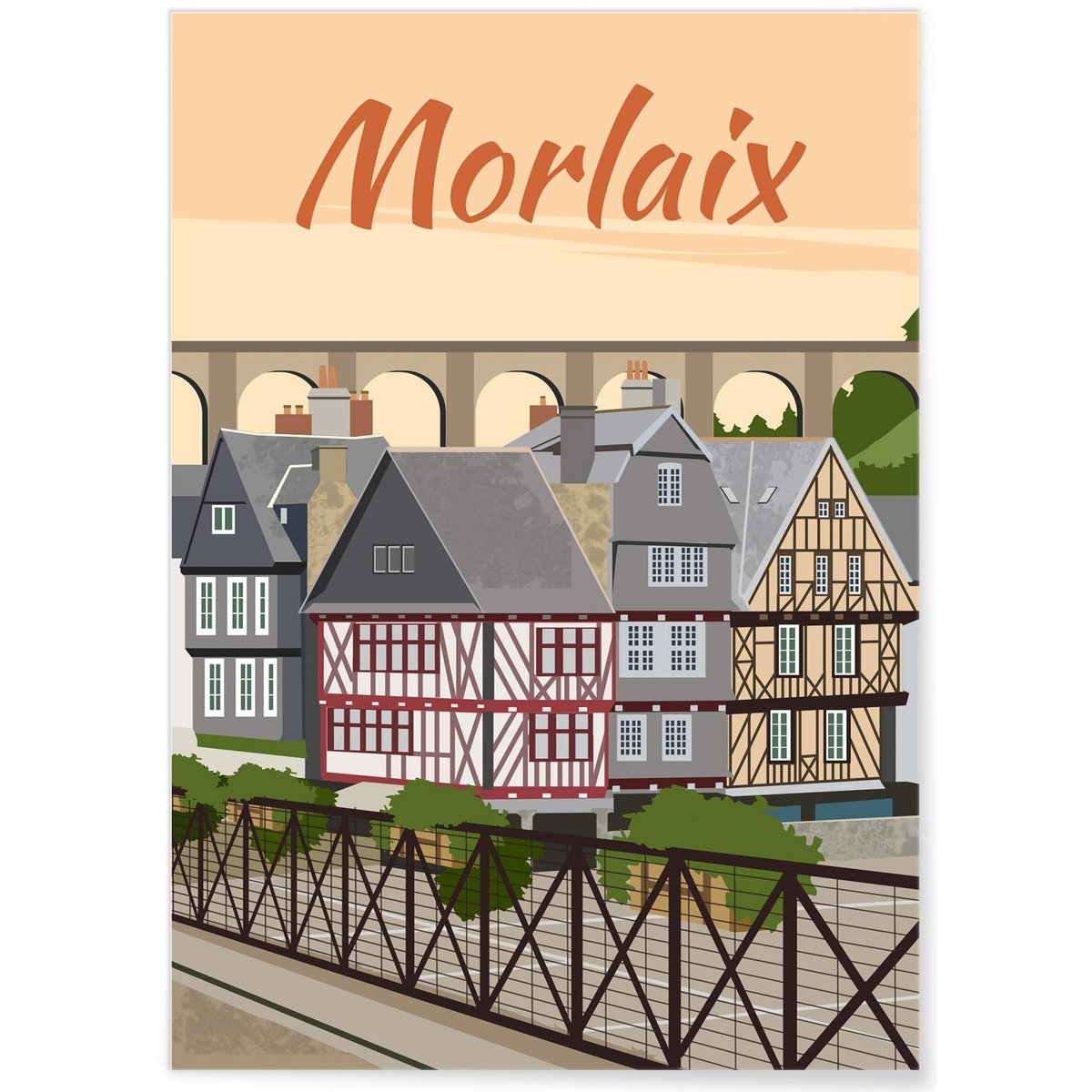 Affiche ville Morlaix blanc, L'AFFICHERIE