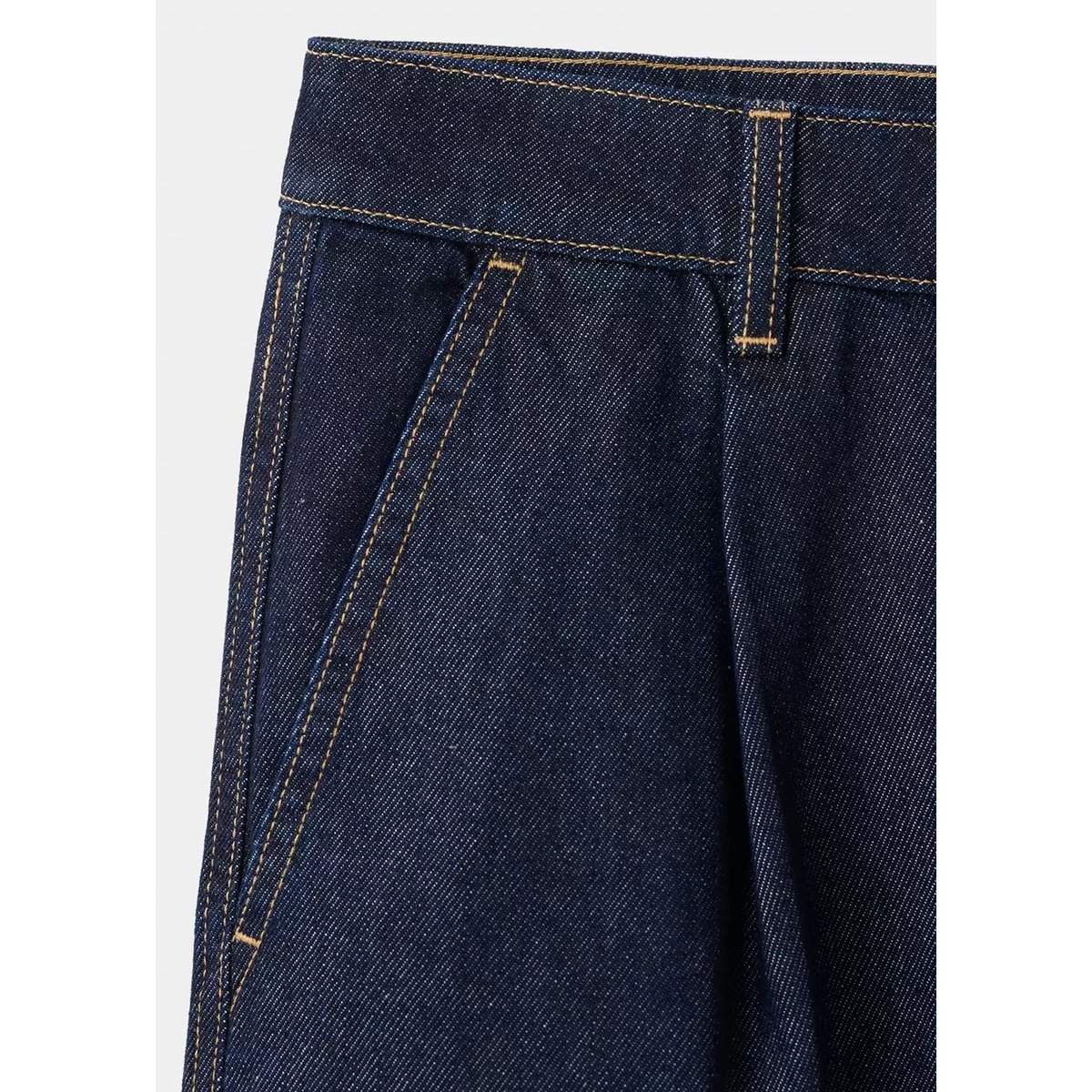 Bermuda straight fit pinces bleu, MANGO