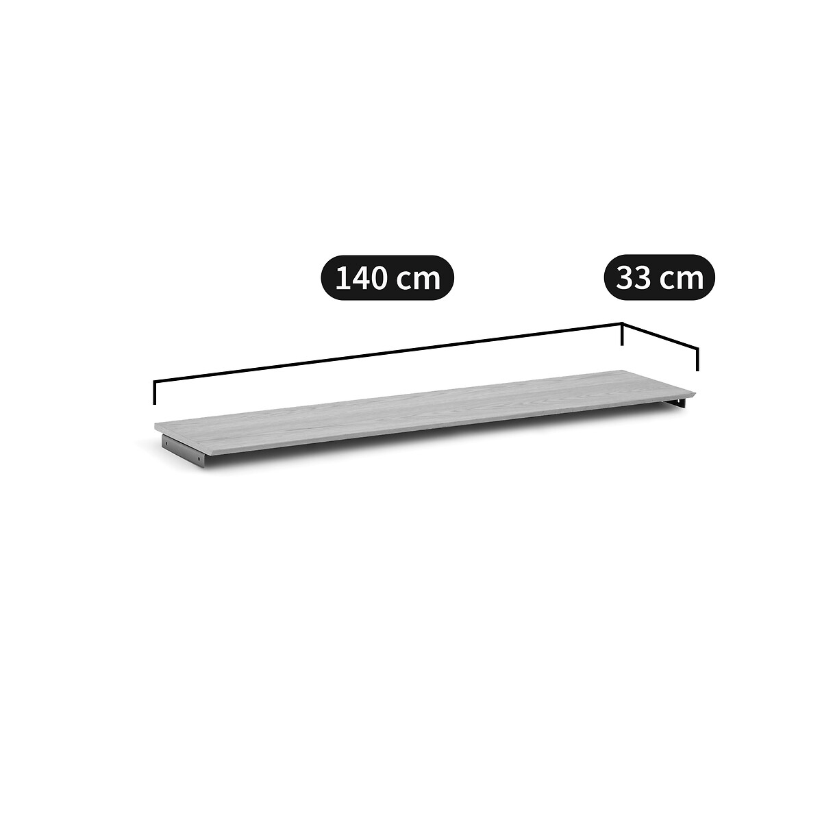 Tablette plaqué chêne 140 cm, étagère Gipey coloris chêne, LA REDOUTE INTERIEURS