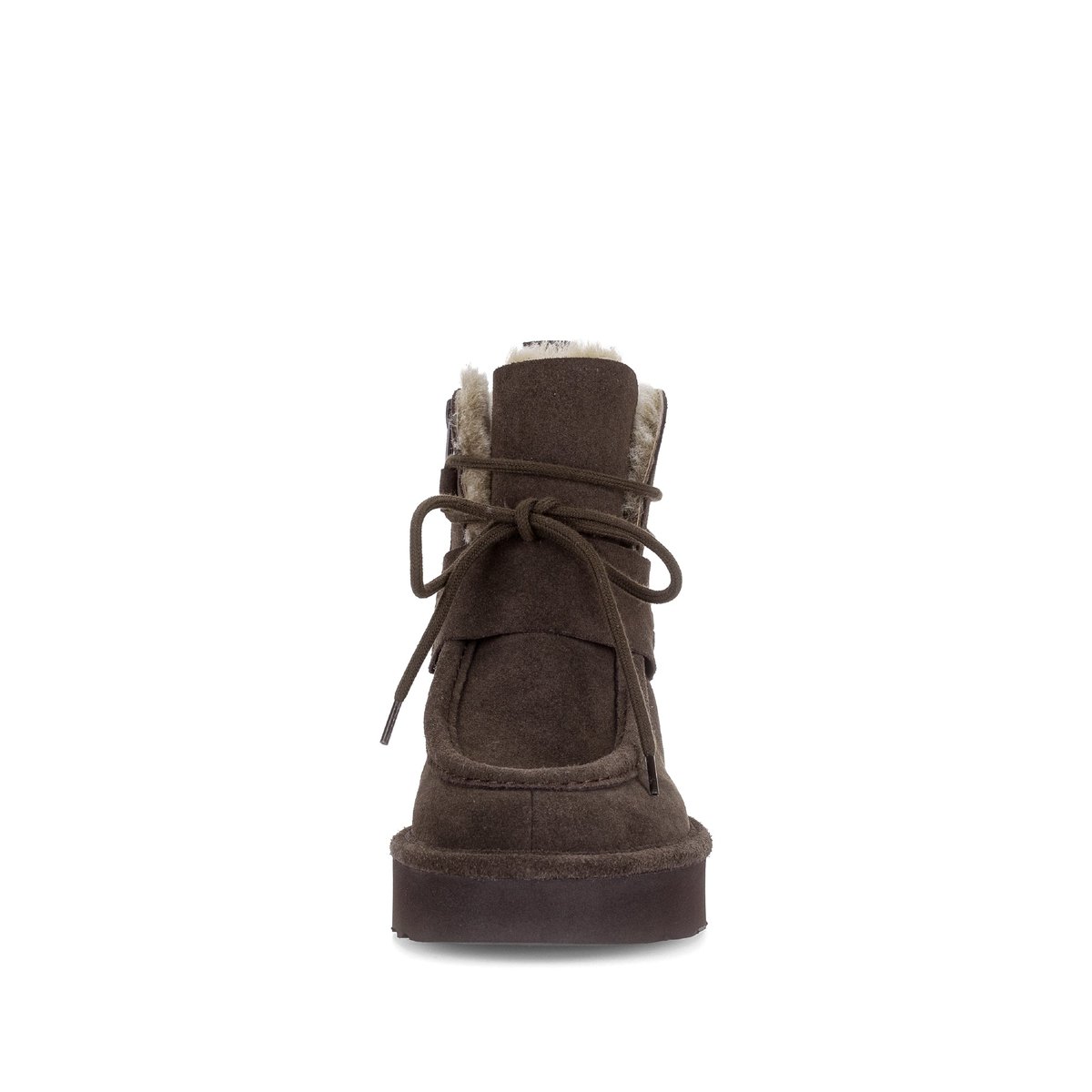 Bottines en cuir à talon compensé marron velours, GABOR