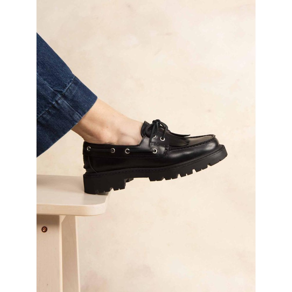 Chaussures bateau LAZARIE noir, TBS