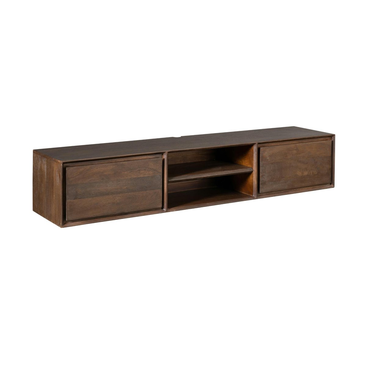 Meuble TV suspendu 2 tiroirs 160 cm AERA brun, PIER IMPORT