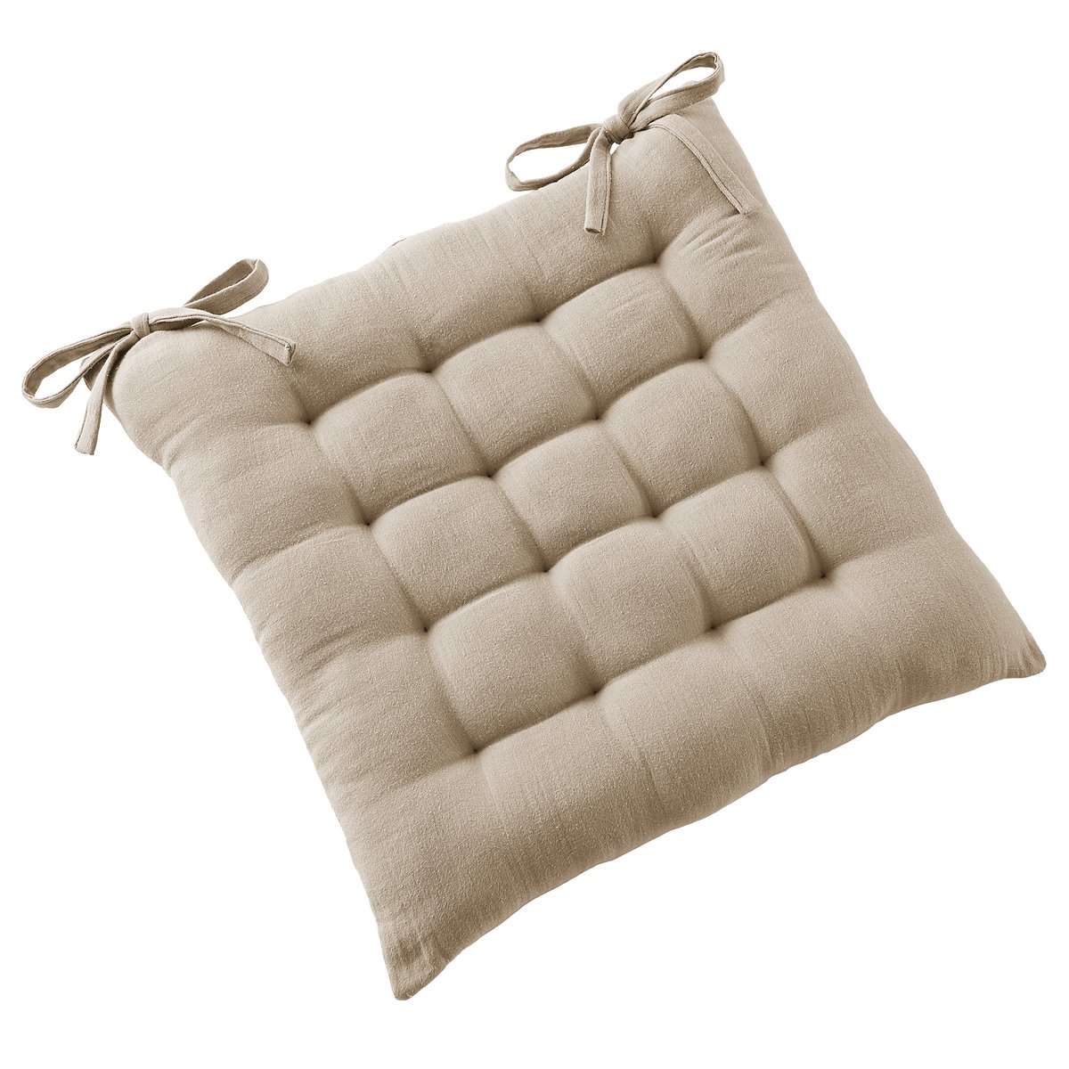 Coussin de chaise 40x40 cm Gaze de Coton Terra Ficelle ficelle, EDEN