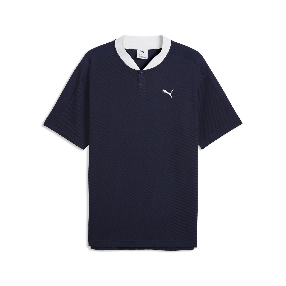 T-shirt com decote em V, mangas curtas marinho, PUMA