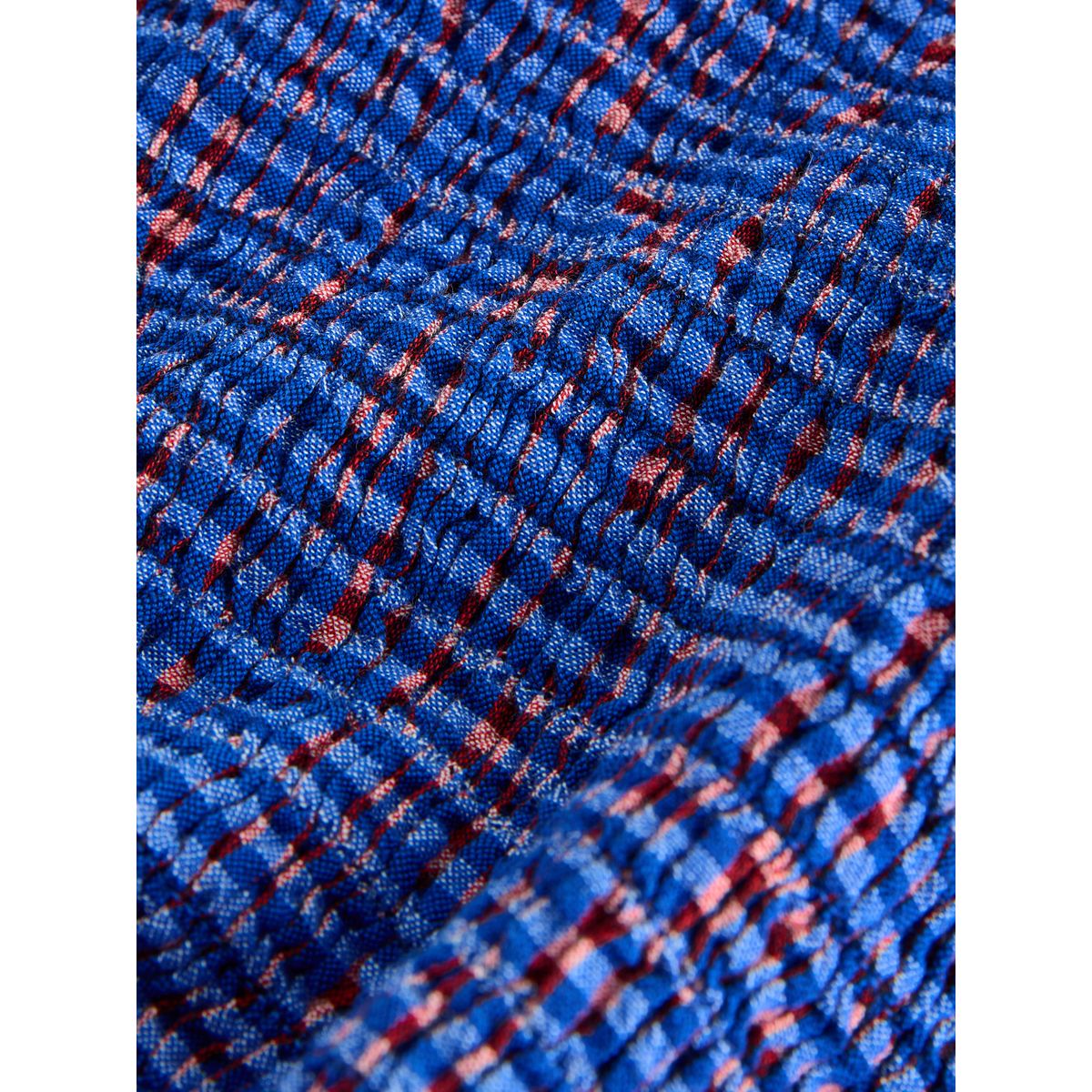 Haut bandeau smocké vingham violet/bleu, NEXT