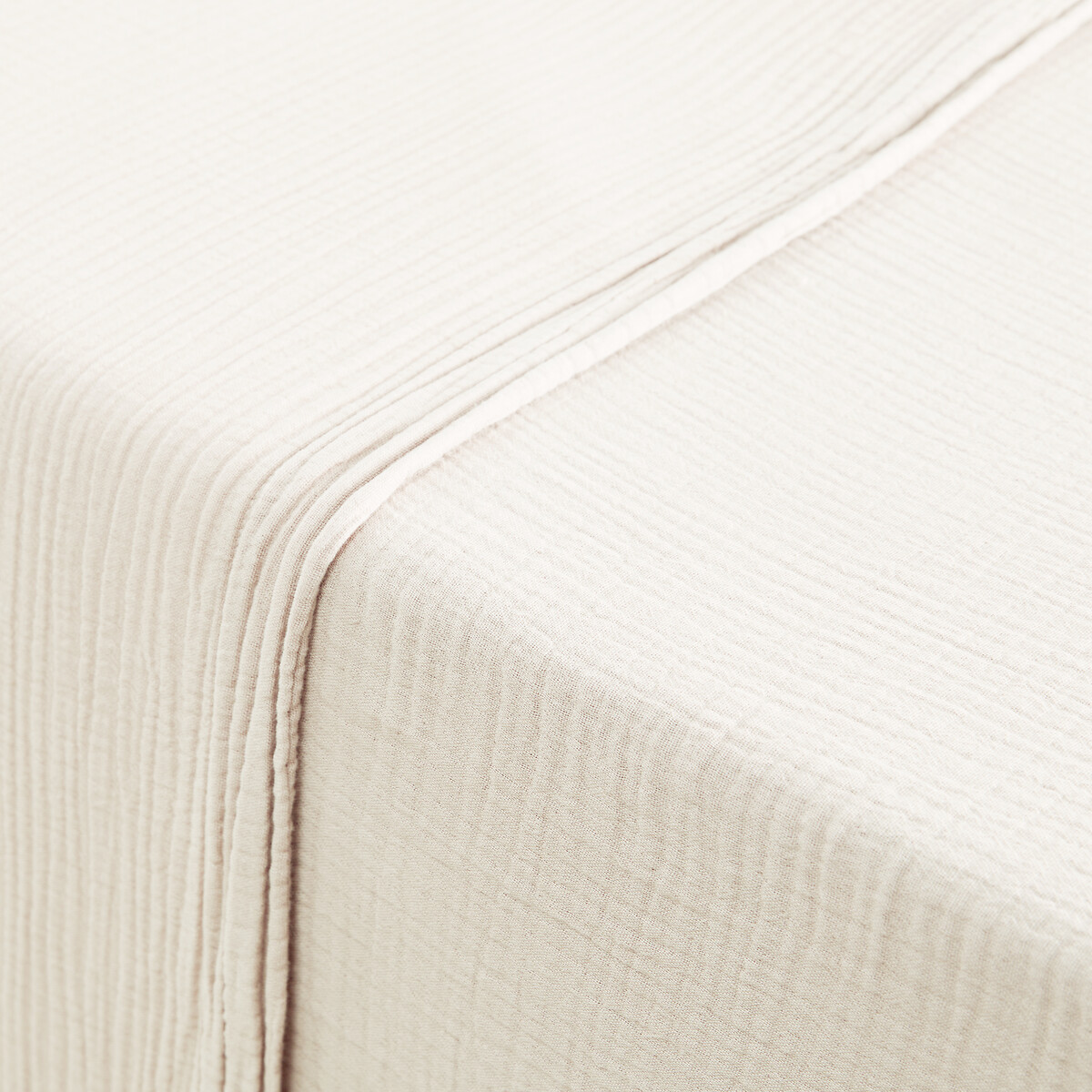 Drap plat uni gaze de coton, Kumla ecru, LA REDOUTE INTERIEURS