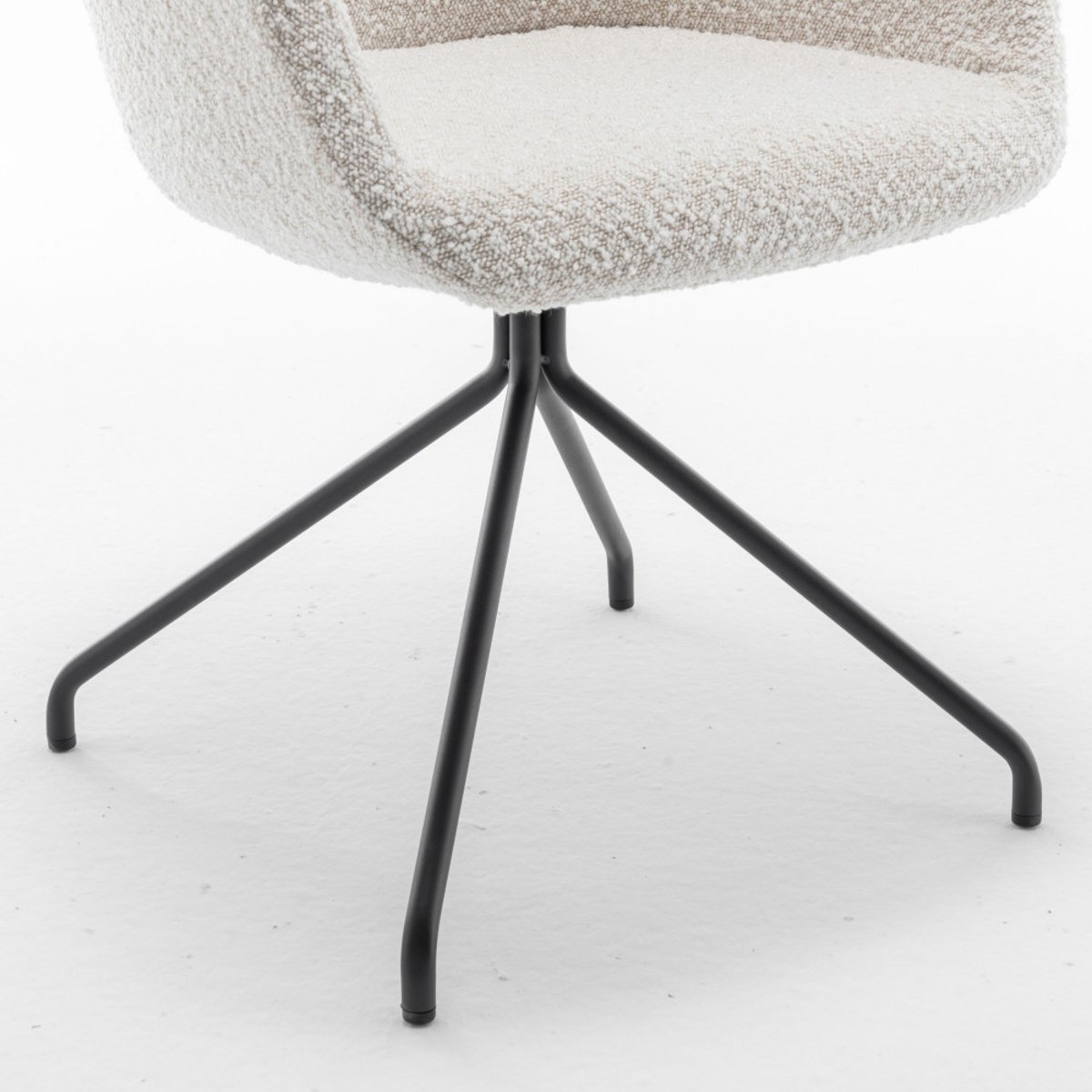 Chaise de bureau en tissu bouclette et métal- KOOIJ écru, DRAWER