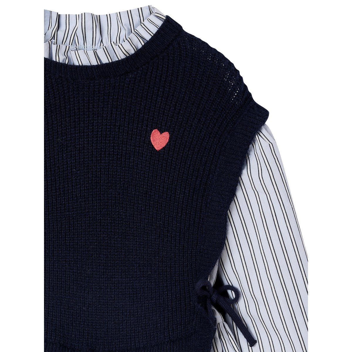 Robe-chemise effet 2 en 1 marine, VERTBAUDET