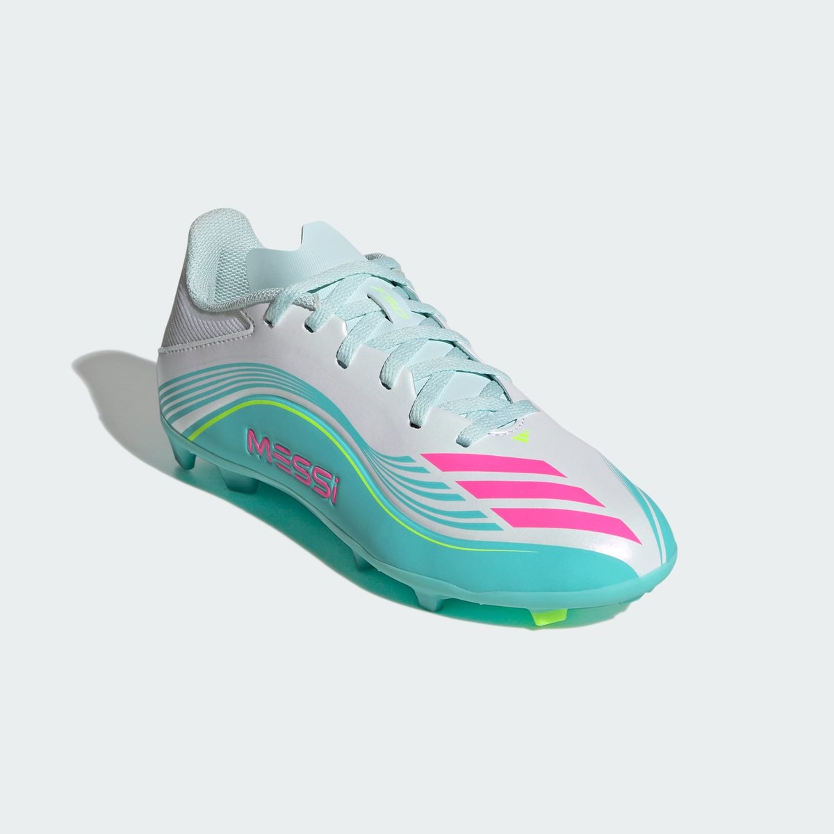 Chaussure De Football Enfants F50 Messi League Firm Ground /Multi Ground Chaussure De Football Enfants F50 Messi League Firm Ground /Multi Ground cloud white / lucid pink / flash aqua, adidas Performance