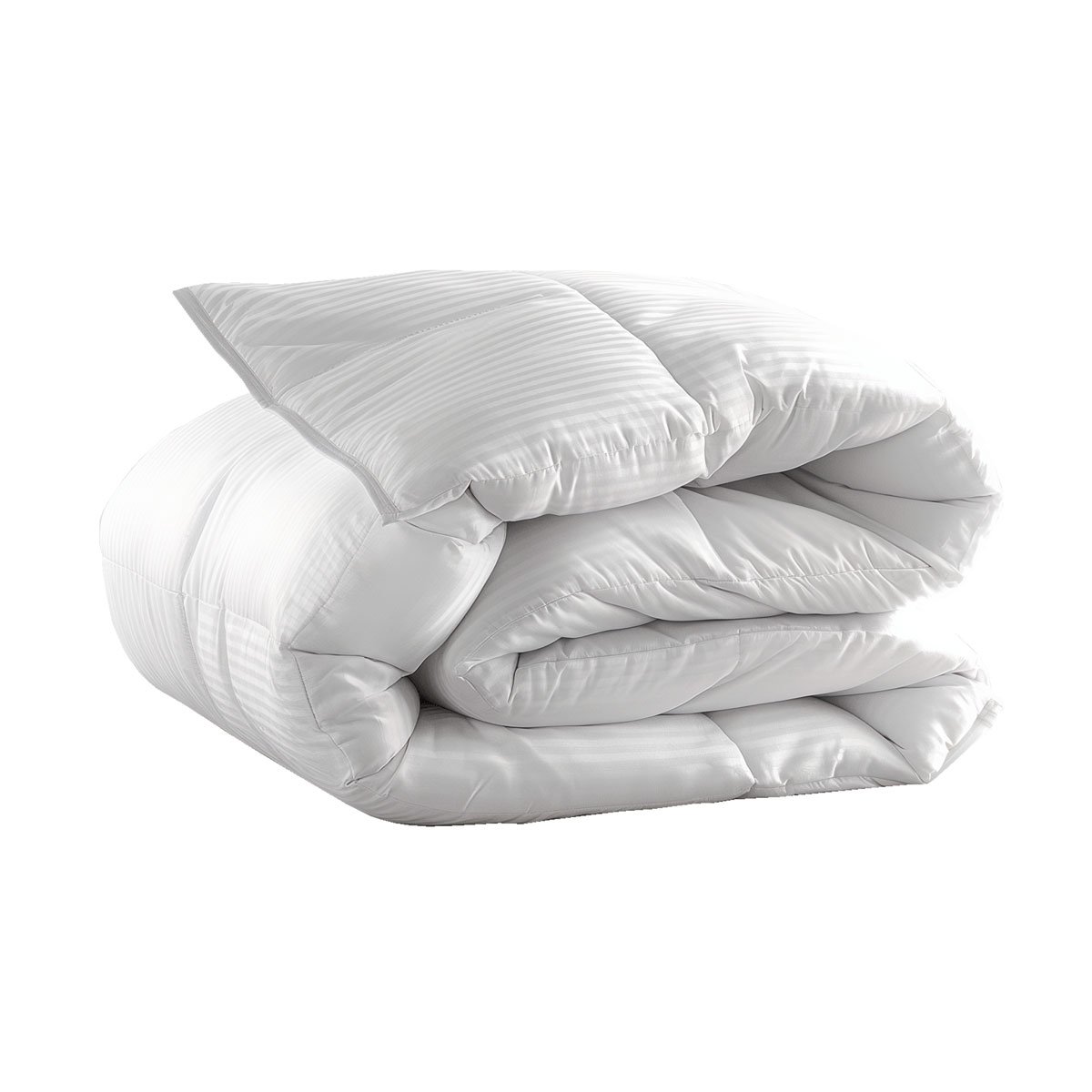 Couette Satin rayé - LEGERE blanc, TOISON D OR