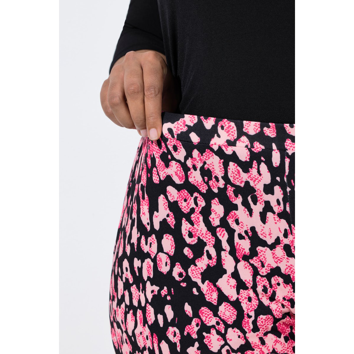 Pantalon 7/8 en jersey rose vif, ULLA POPKEN