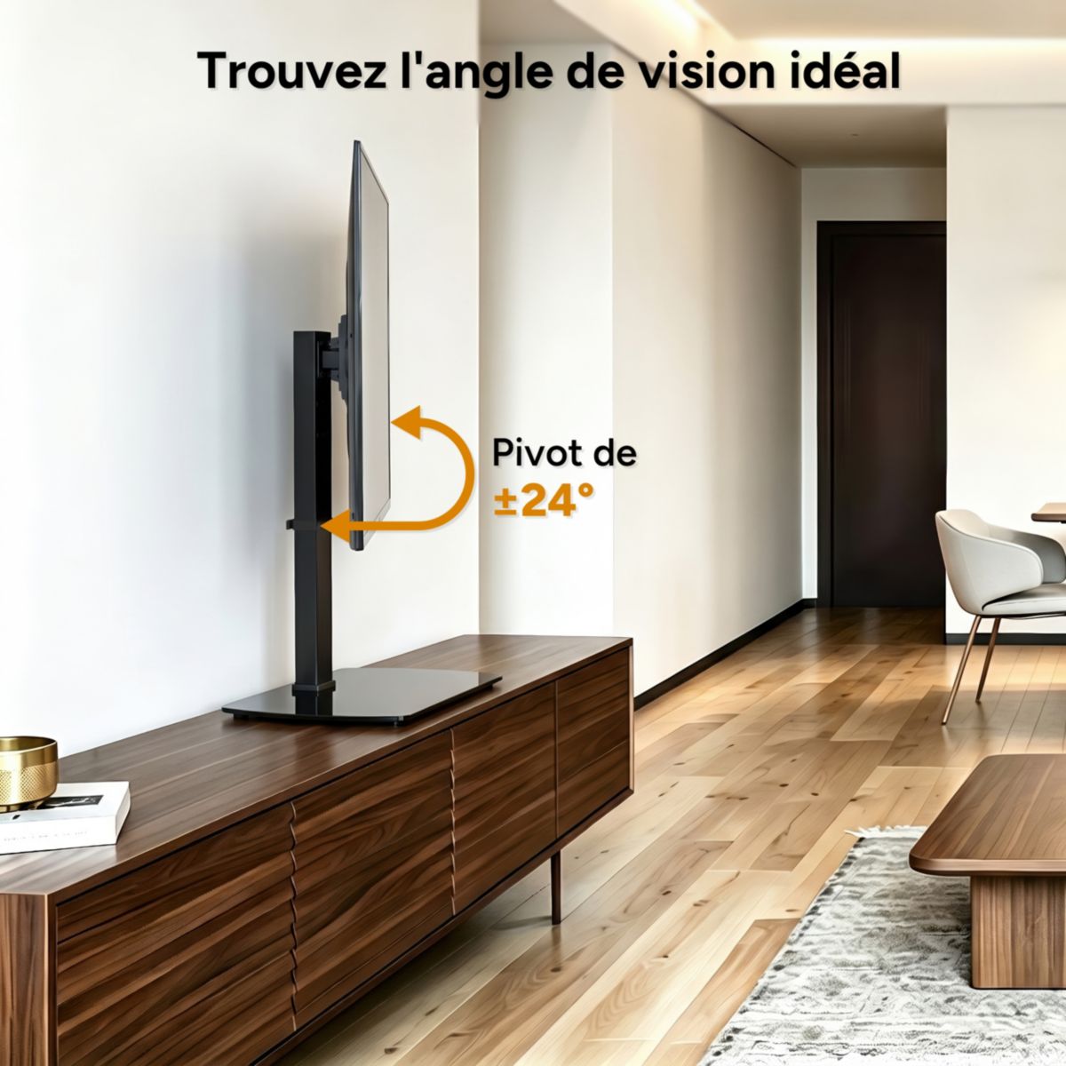 Pied TV télé 40''-65'' couleur unique, ESSENTIEL B